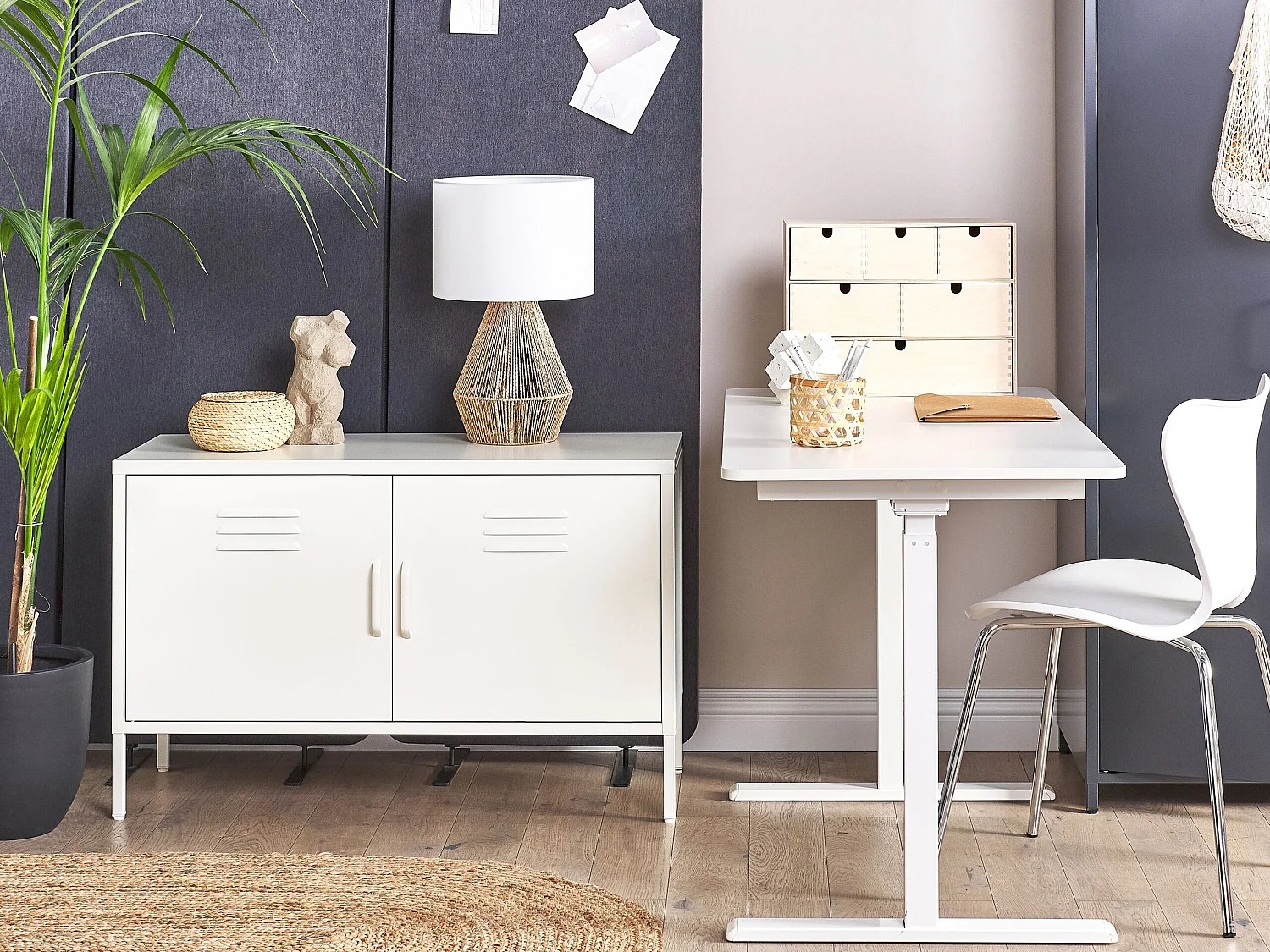 Buffet en métal blanc à 2 portes URIA