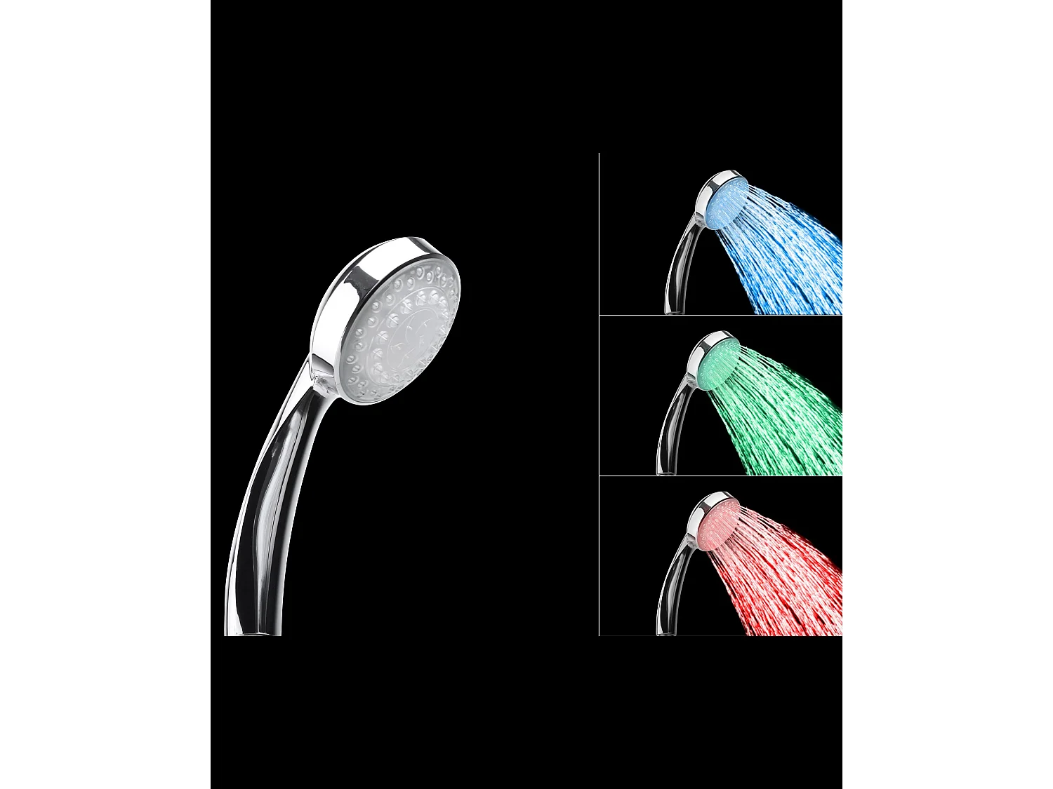 Słuchawka prysznicowa LORDAL Z LED Srebrny