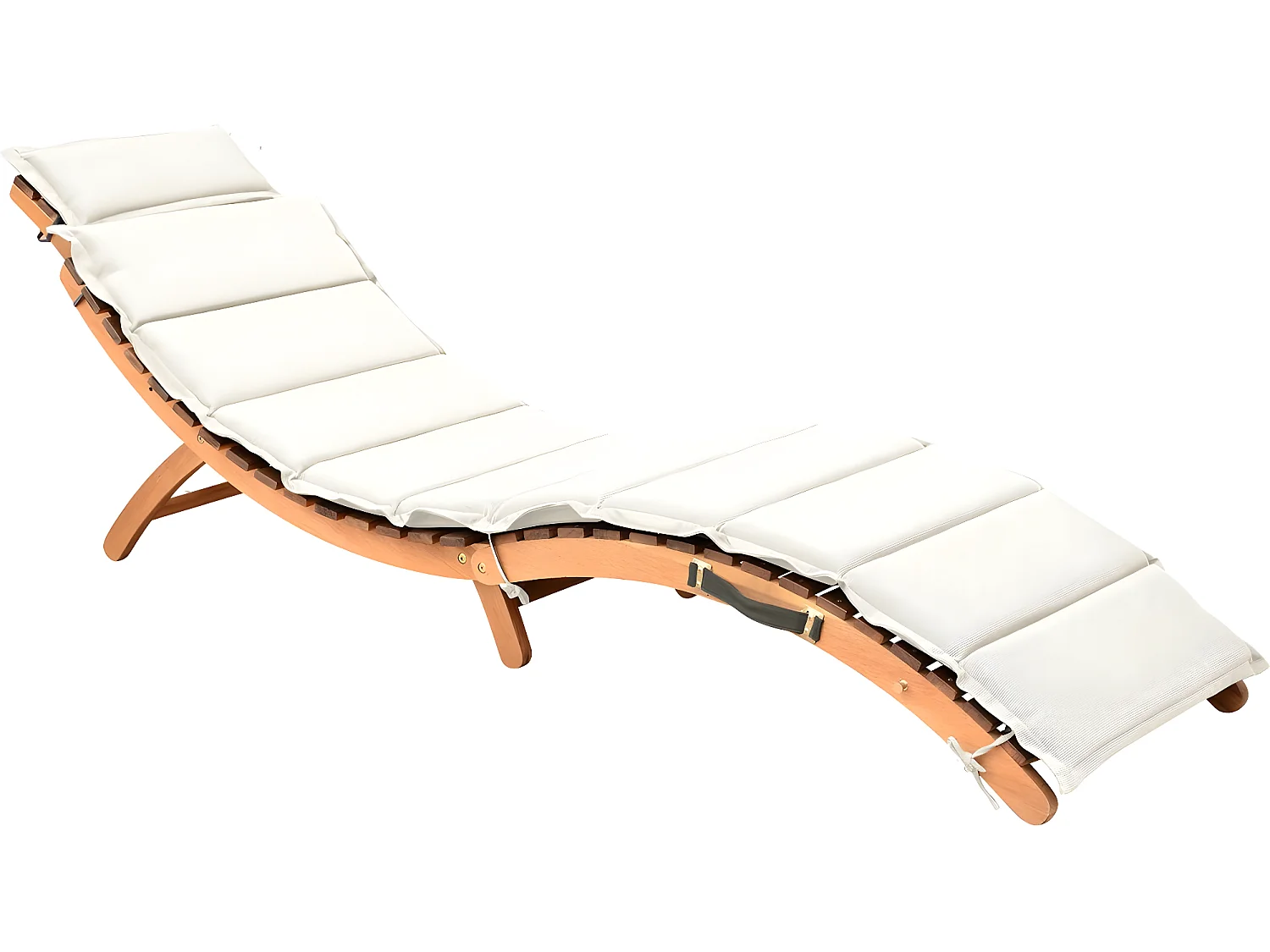 Bain de soleil pliant avec coussin écru - Tyka