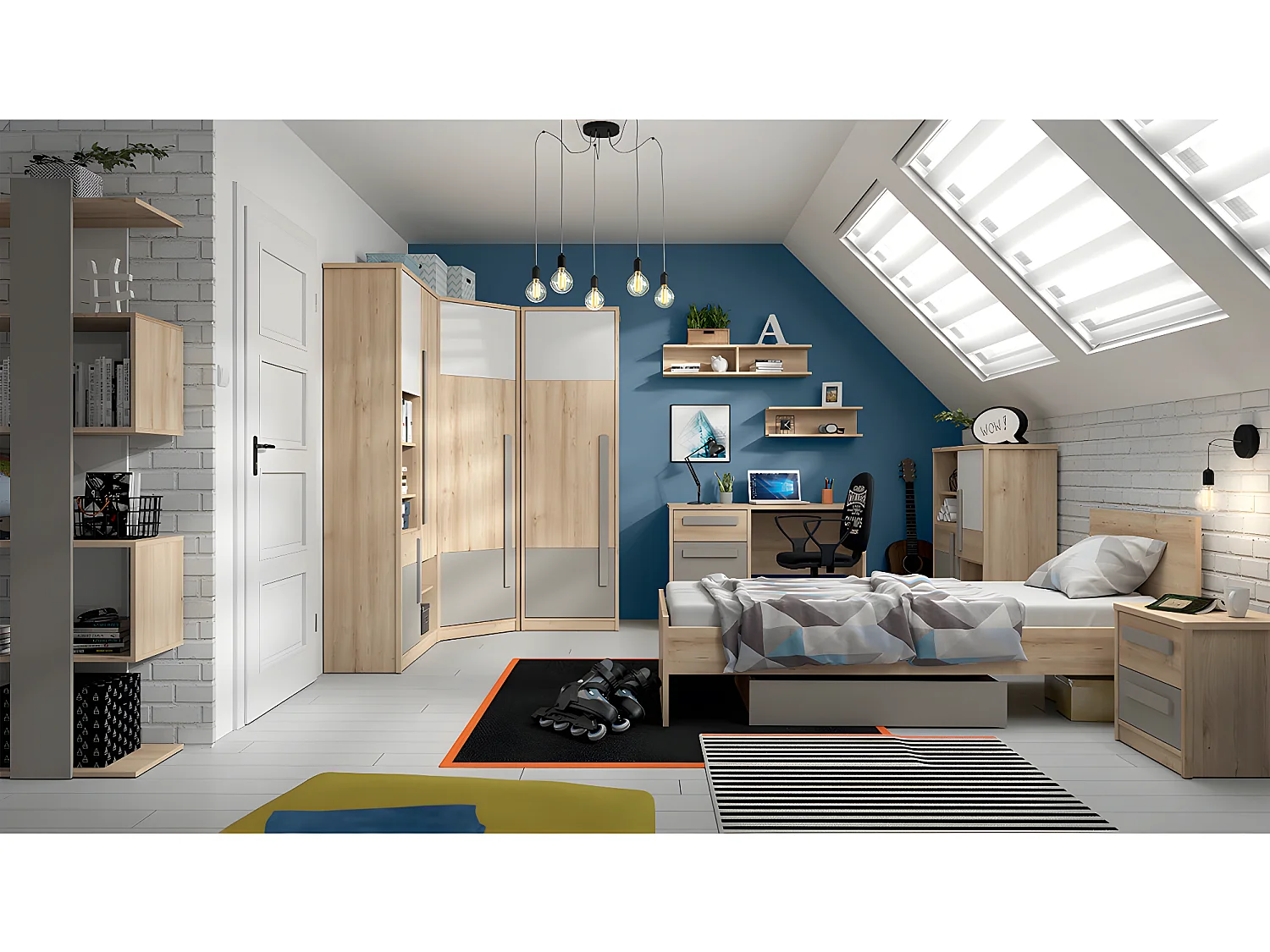 Cama de madeira Stella 90x200