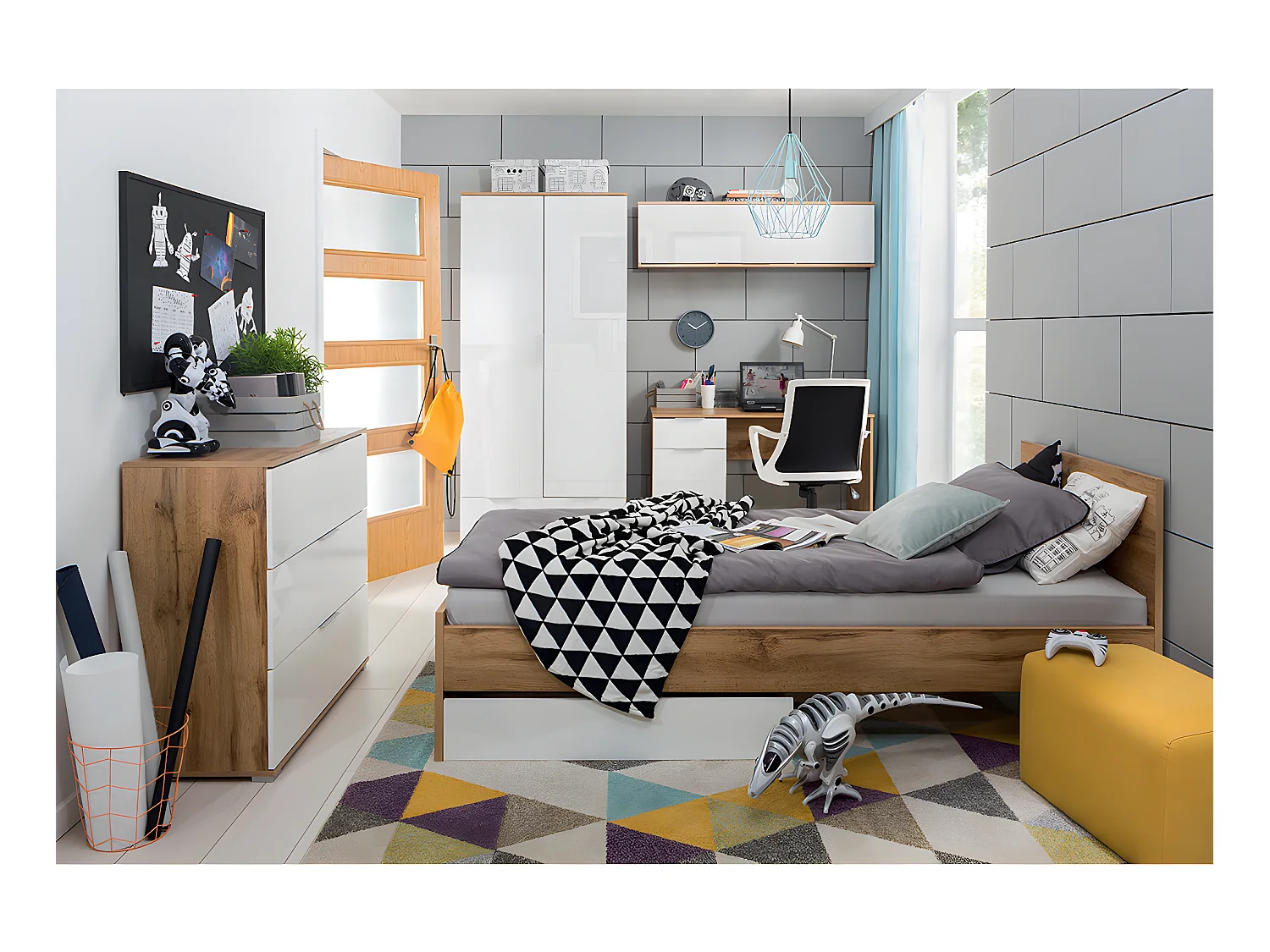 Cama de casal Selma madeira 160x200