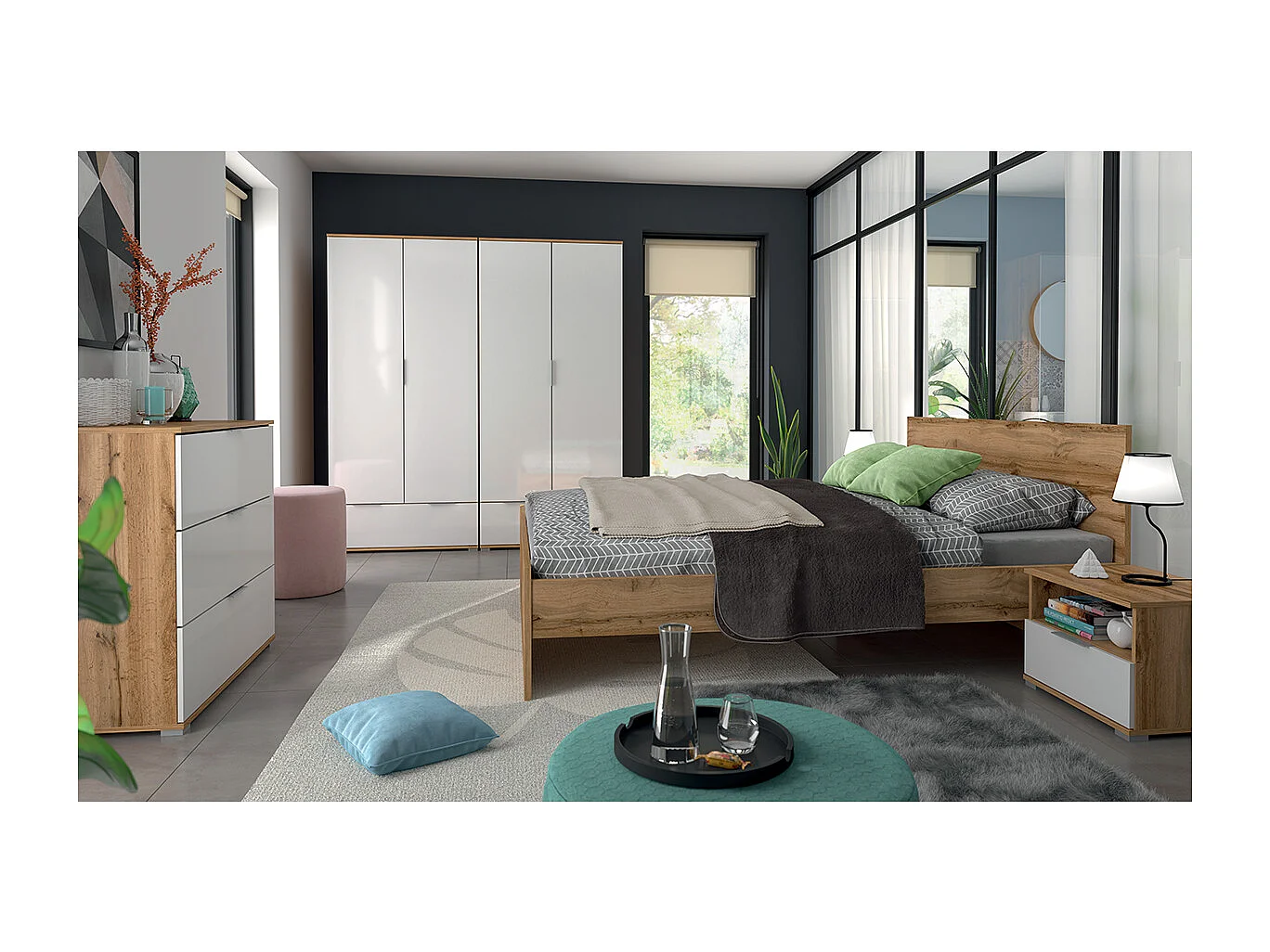 Bed 140x200 Selma Wood