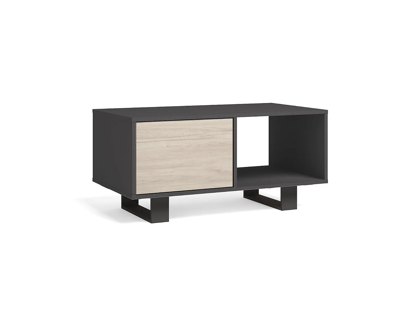 middentafel met Puerta, Windmodel, 92x50x45cm, Eetkamer, Grijs en eiken, Noordse stijl