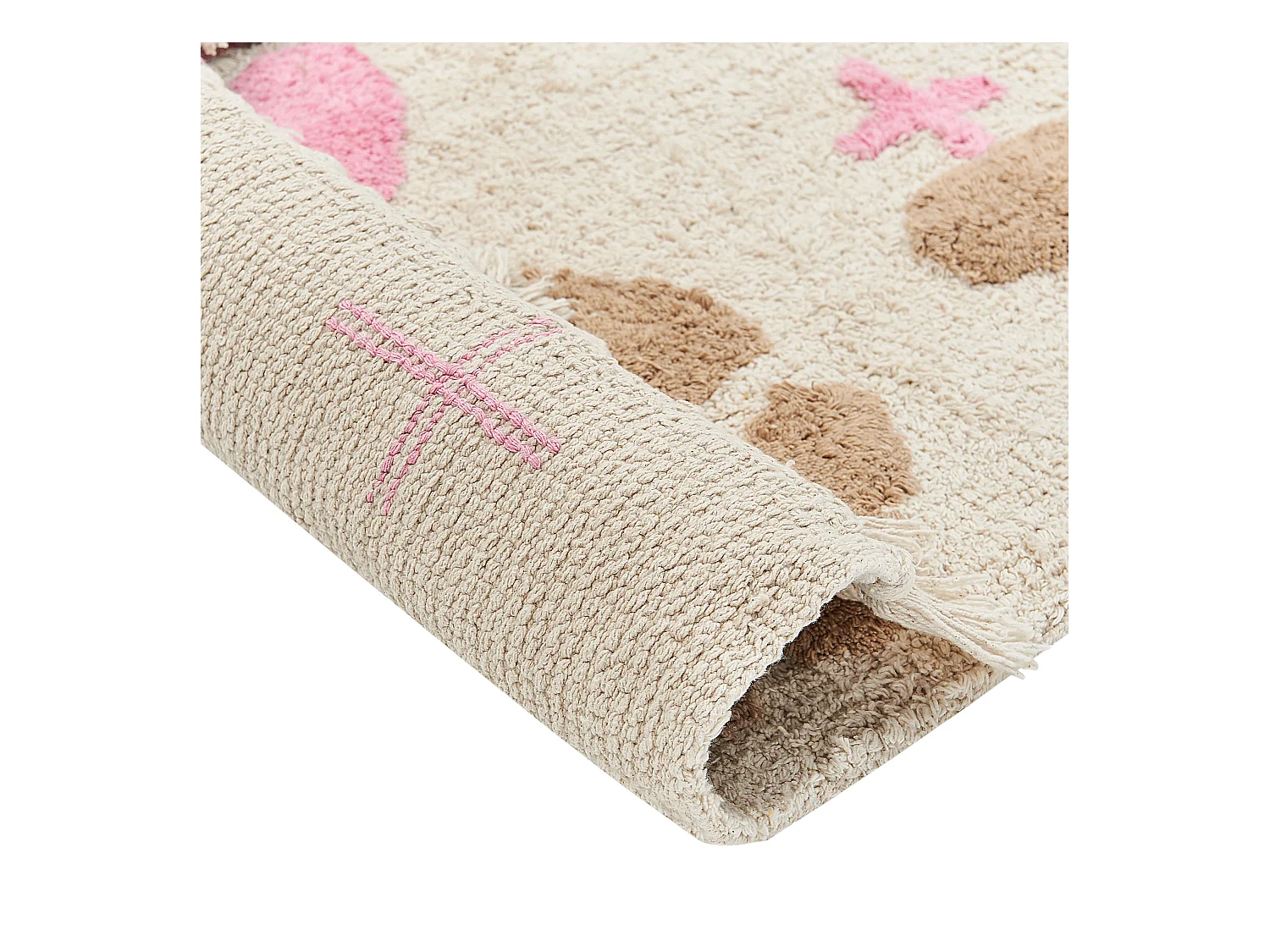 Tappeto per bambini cotone beige chiaro e multicolore 80 x 150 cm DARAN