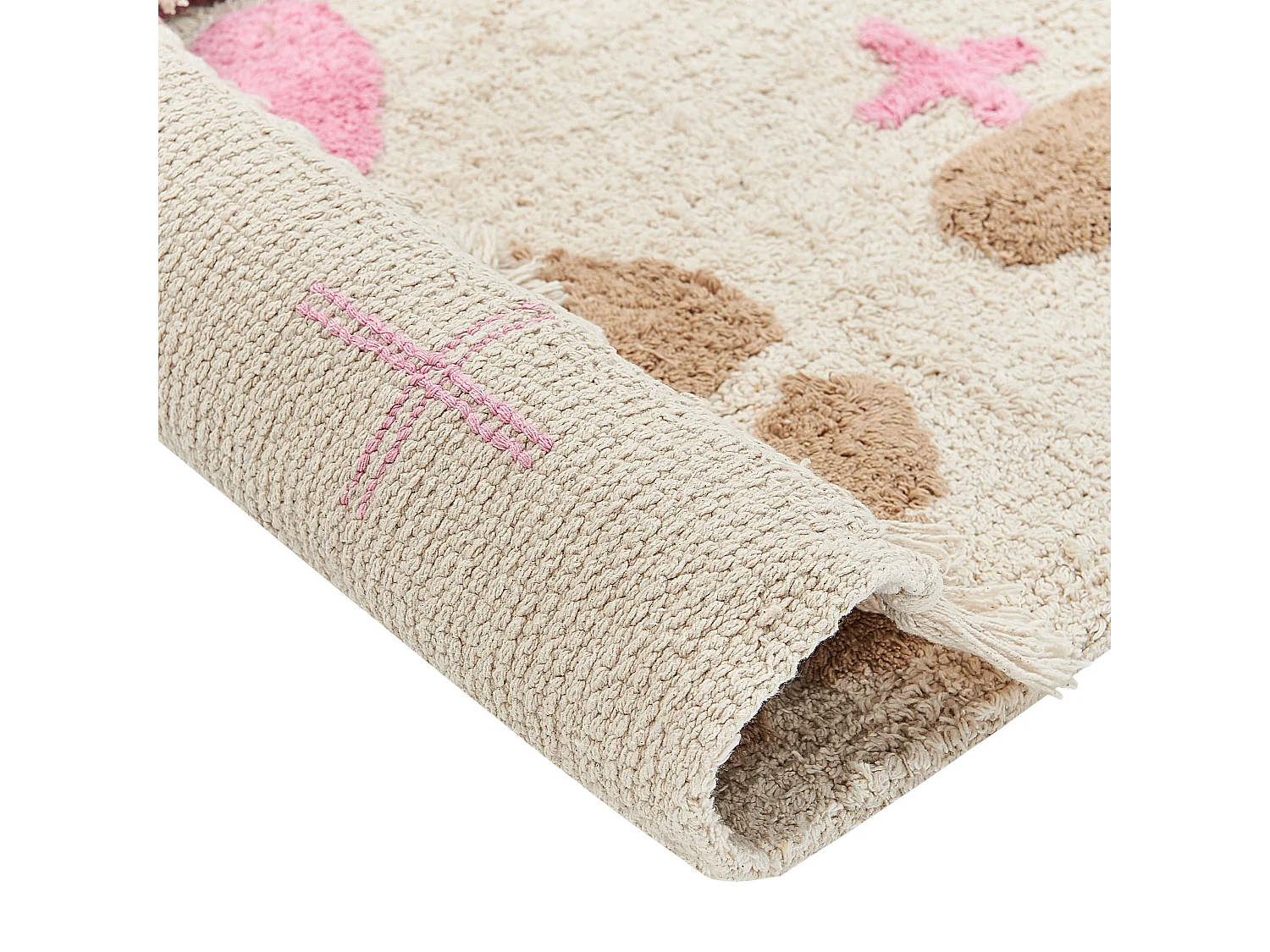 Tappeto per bambini cotone beige chiaro e multicolore 80 x 150 cm DARAN