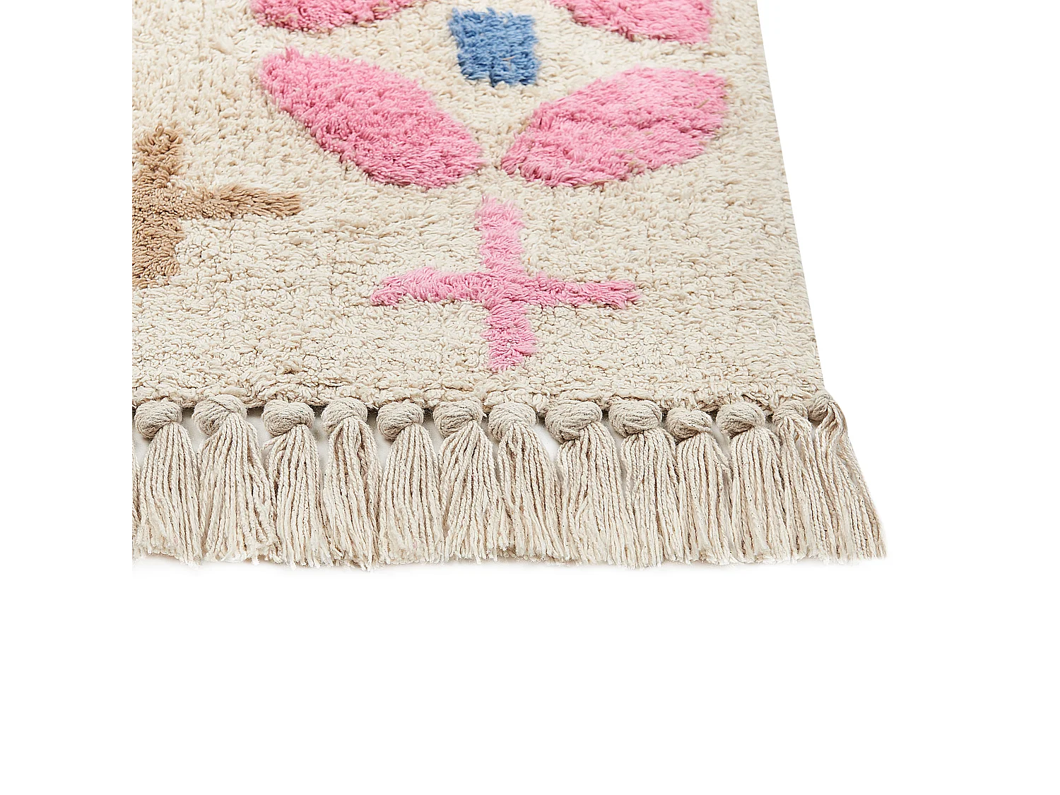 Tappeto per bambini cotone beige chiaro e multicolore 80 x 150 cm DARAN
