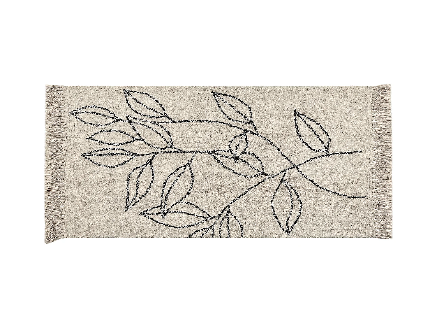 Vloerkleed katoen beige/zwart 80 x 150 cm SAZLI