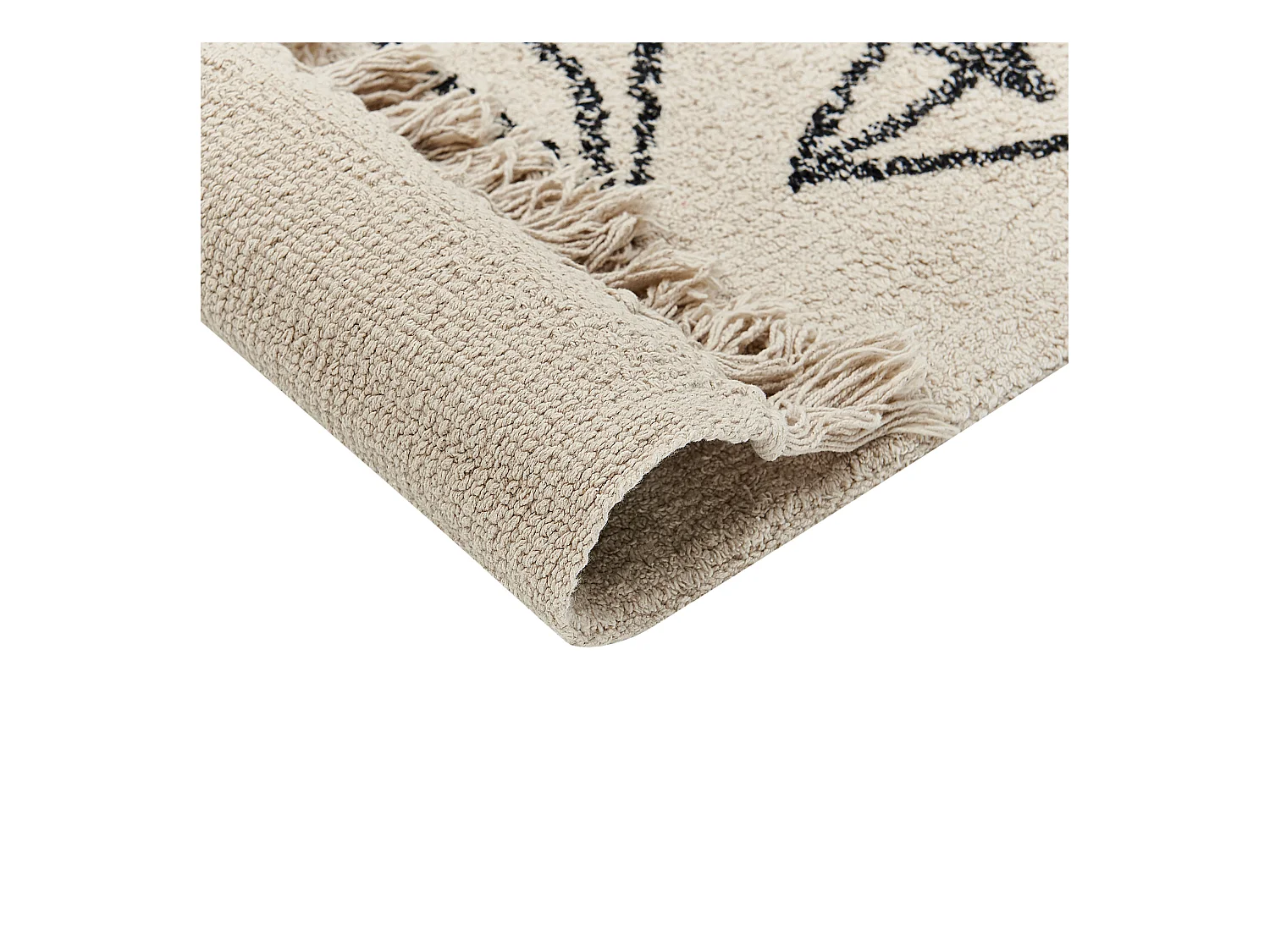 Vloerkleed katoen beige/zwart 80 x 150 cm SAZLI