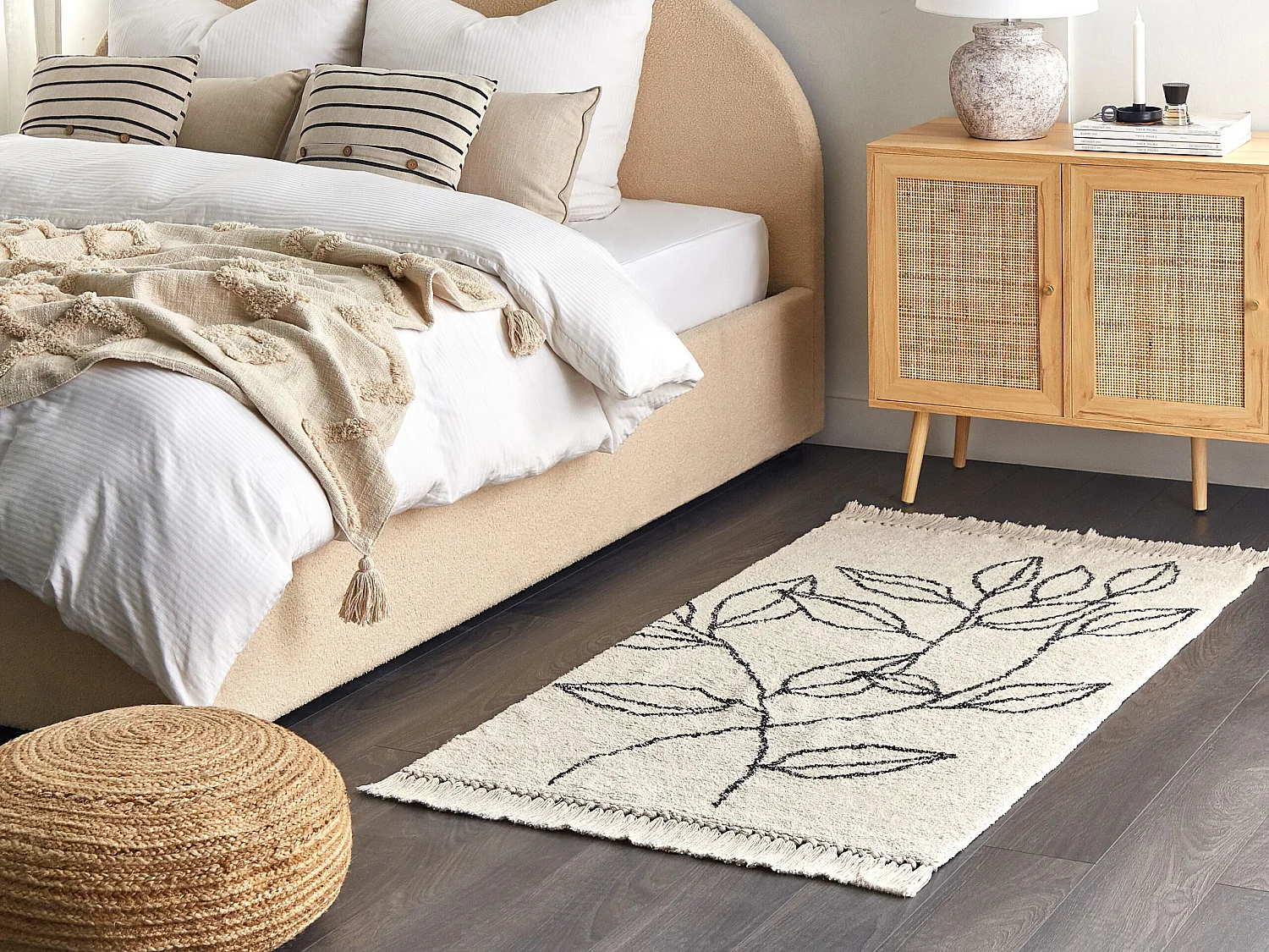 Rug SAZLI Beige 80 x 150 cm Cotton