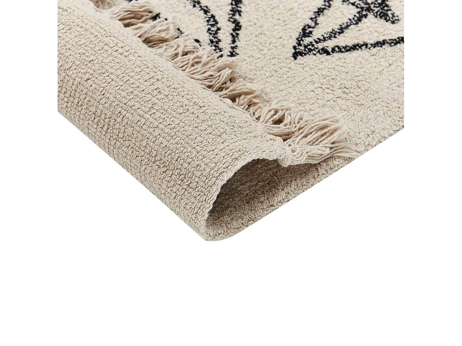 Tappeto cotone beige e nero 80 x 150 cm SAZLI
