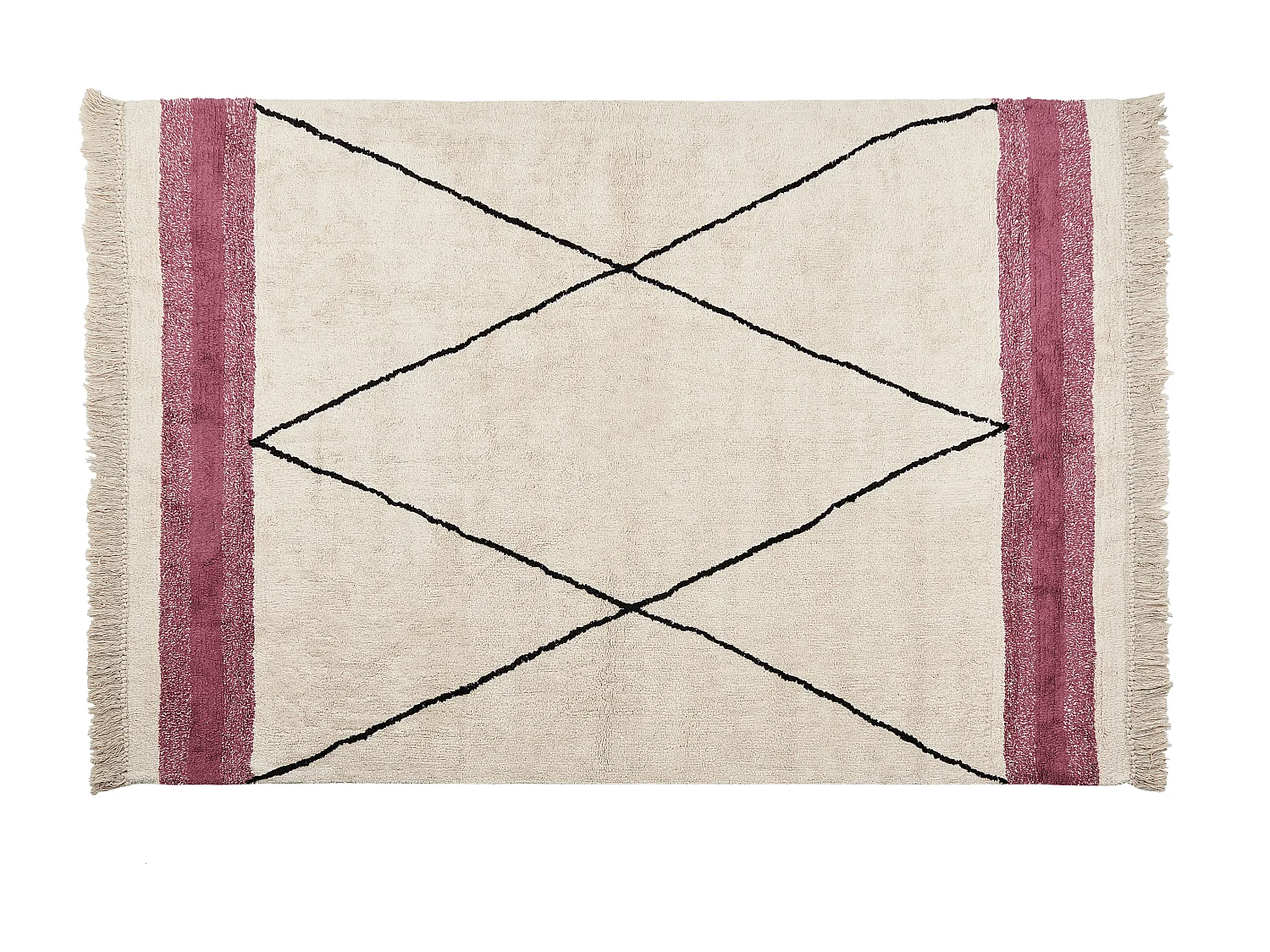 Vloerkleed katoen beige/roze140 x 200 cm AFSAR