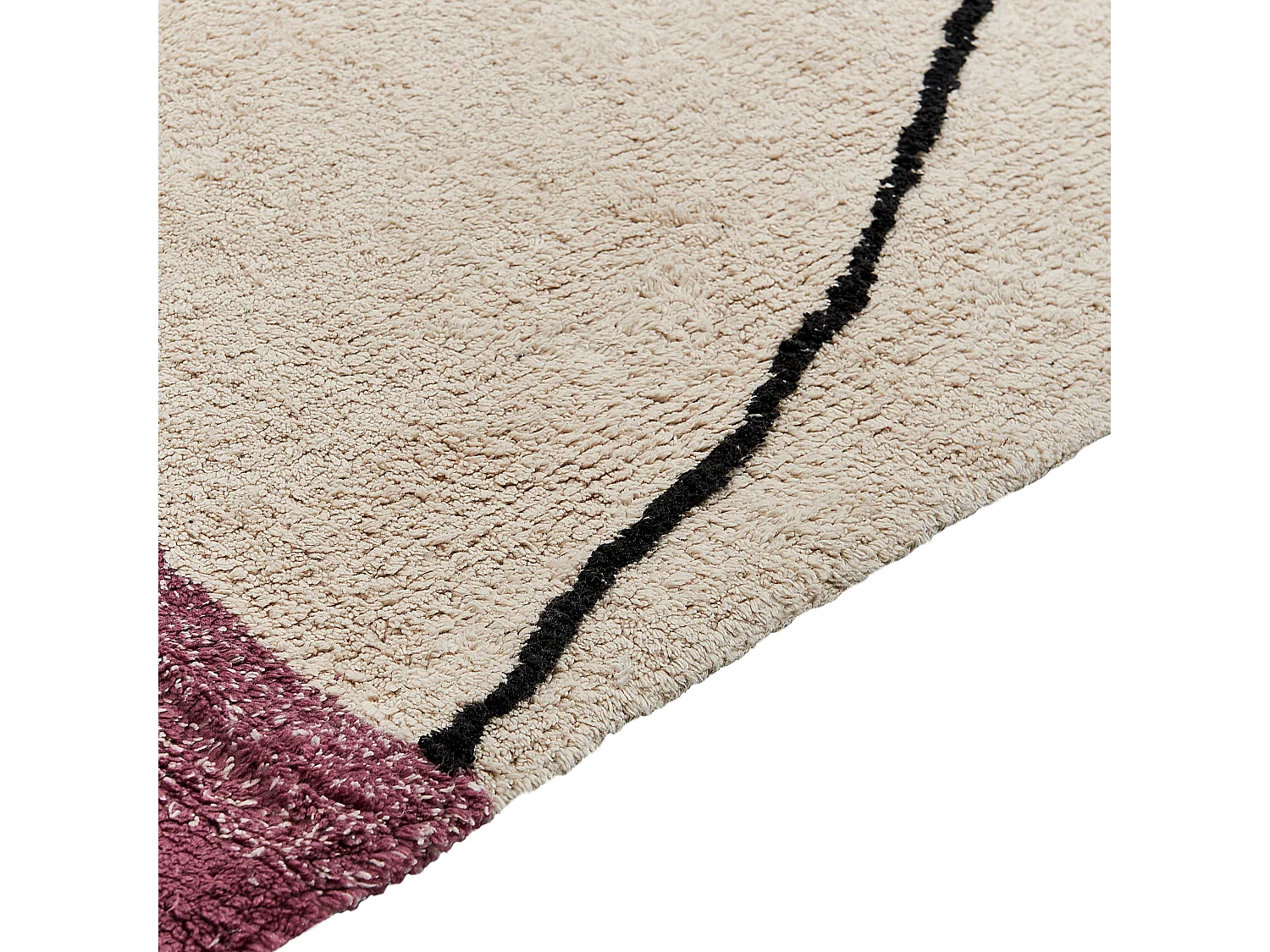 Alfombra de algodón beige claro/rosa 140 x 200 cm AFSAR