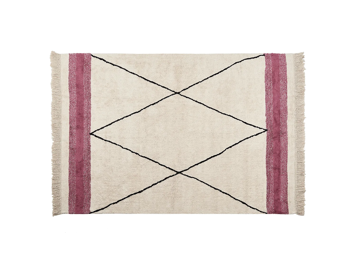 Tapis en coton beige et rose 140 x 200 cm AFSAR