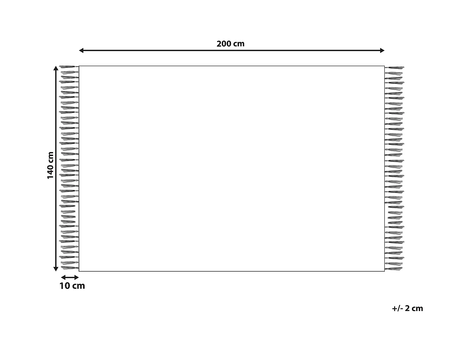 Vloerkleed katoen beige/zwart 140 x 200 cm NURU