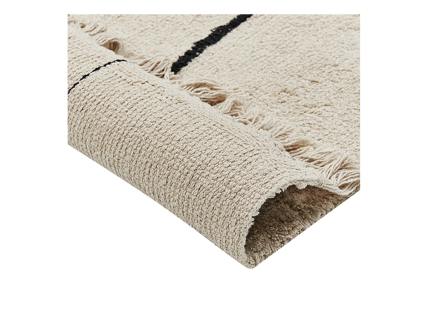 Vloerkleed katoen beige/zwart 140 x 200 cm NURU