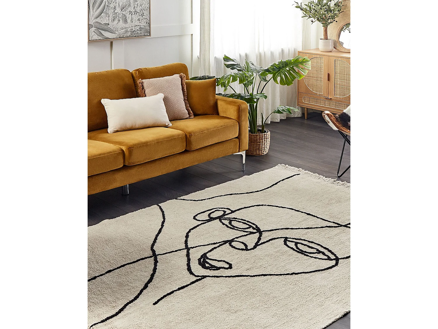 Tapis NURU Beige clair 140 x 200 cm Coton