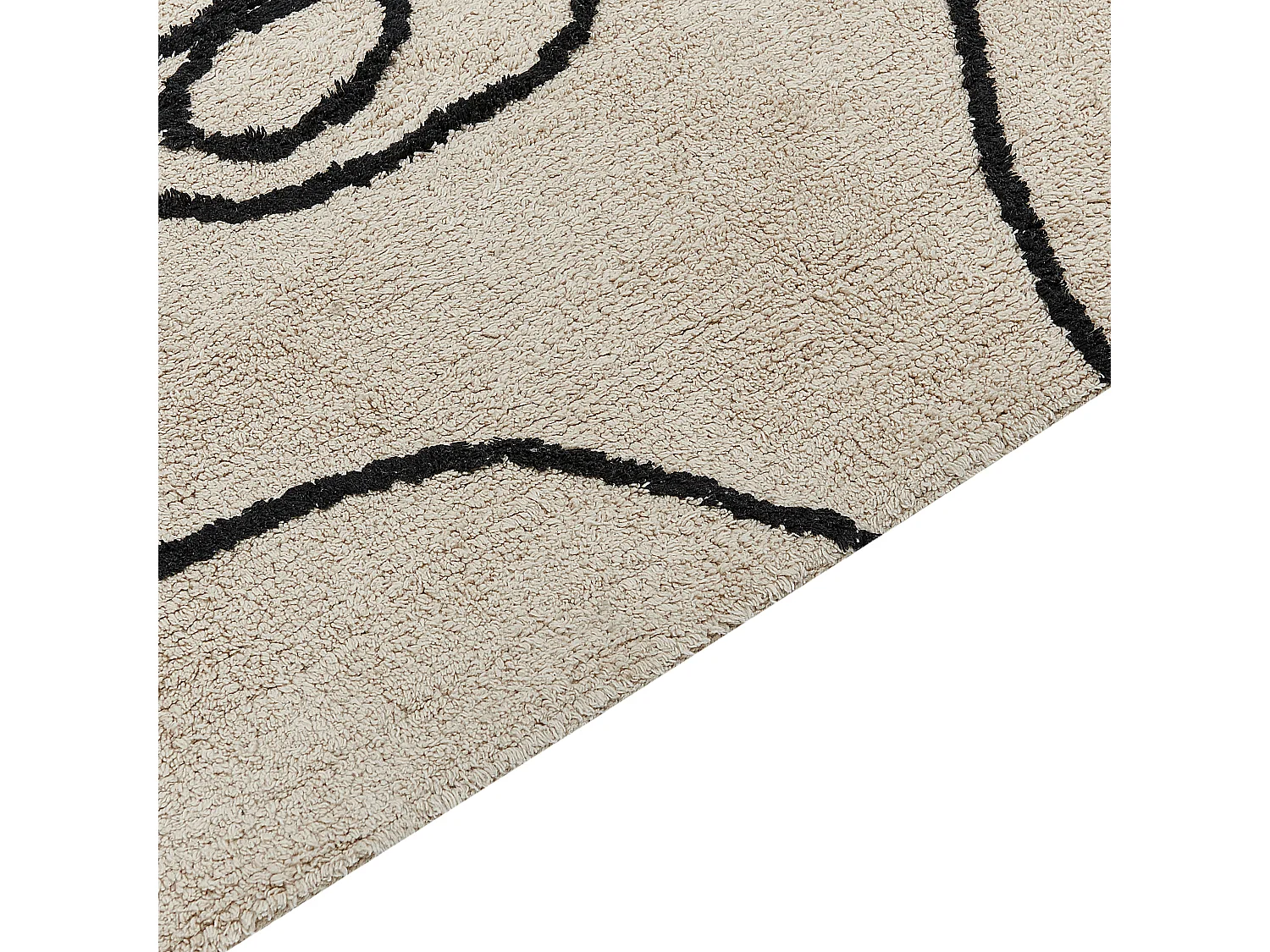 Tapis en coton beige et noir 140 x 200 cm NURU