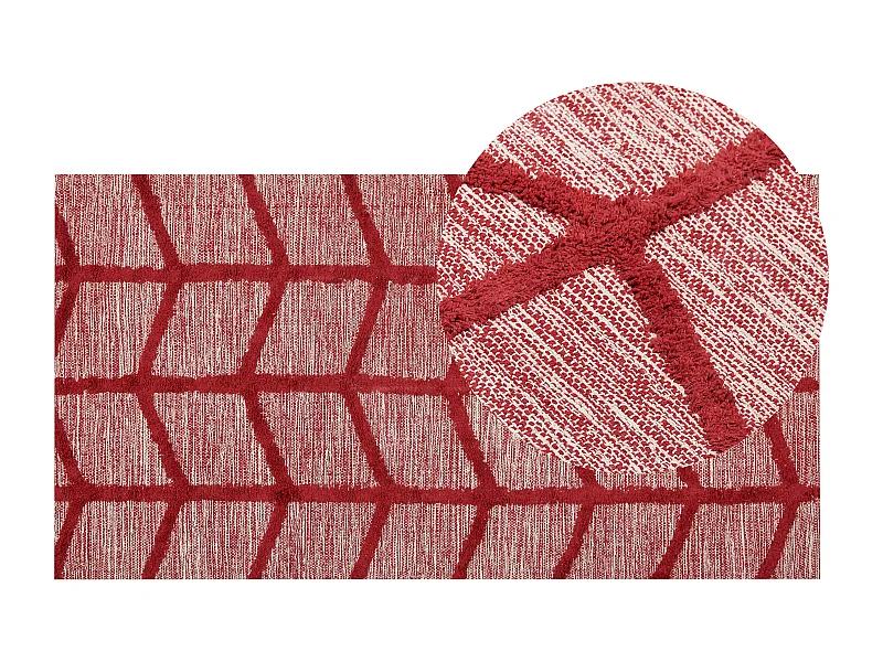 Vloerkleed katoen rood 80 x 150 cm SIVAS