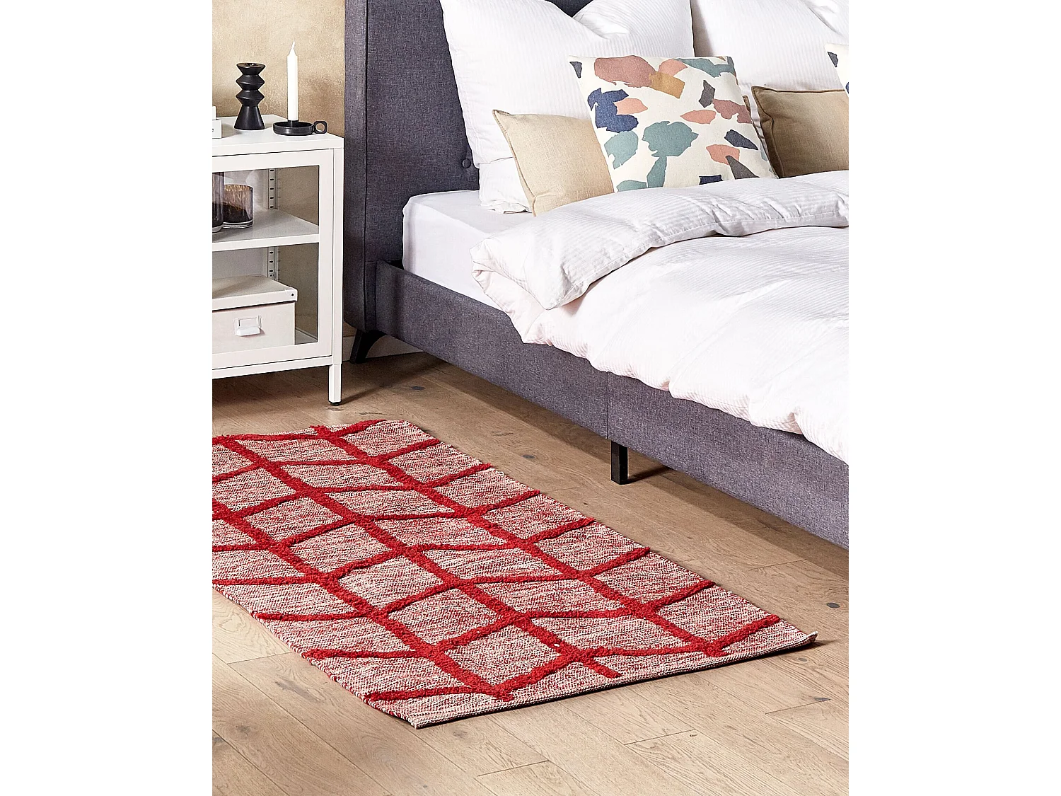 Alfombra de algodón rojo 80 x 150 cm SIVAS