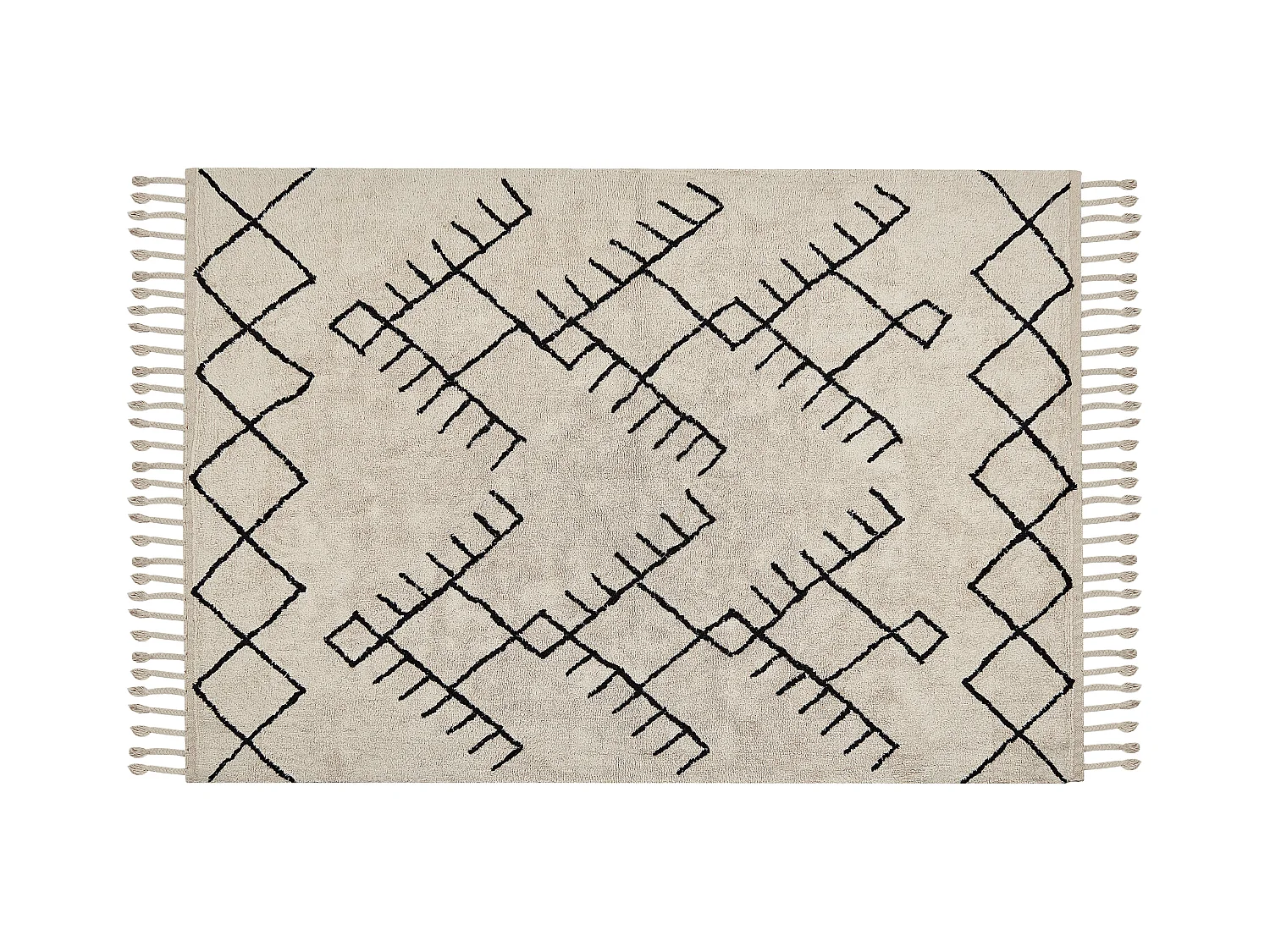 Alfombra de algodón beige claro/negro 160 x 230 cm ERLER