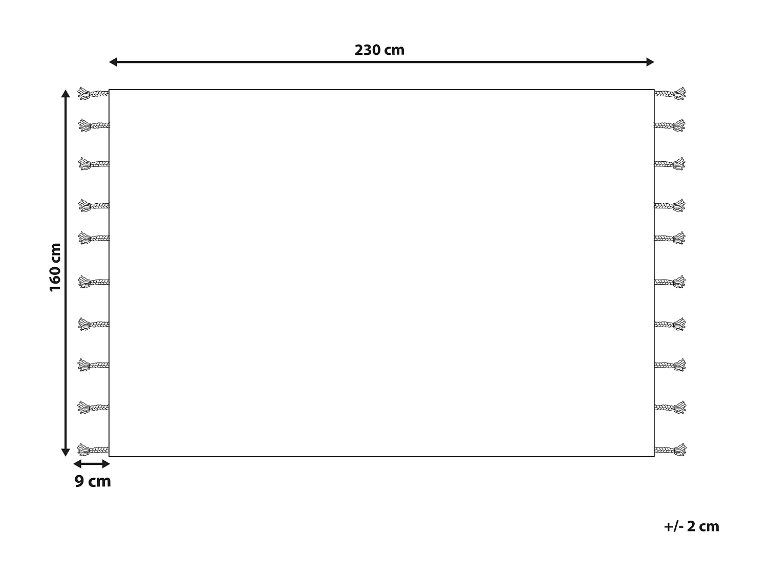 Tapis ERLER Beige clair 160 x 230 cm Coton