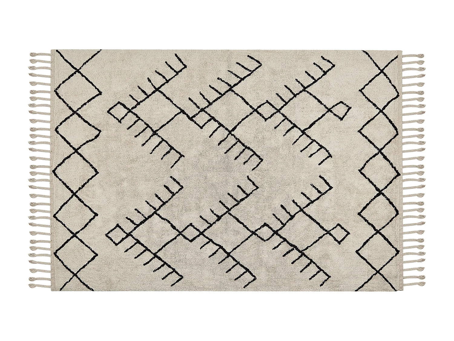 Tappeto cotone beige chiaro e nero 160 x 230 cm ERLER