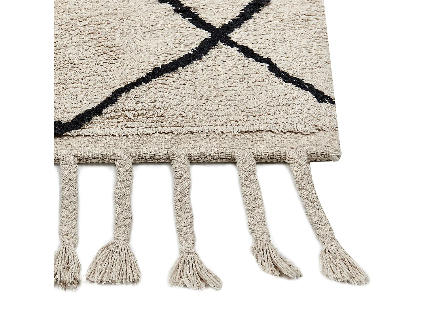 Tappeto cotone beige chiaro e nero 160 x 230 cm ERLER