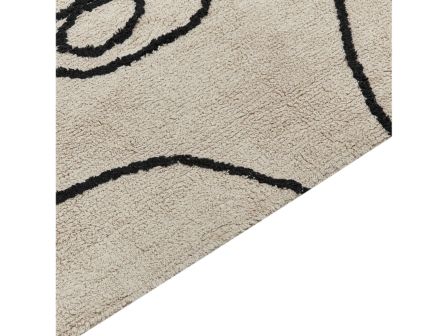 Tapis en coton beige et noir 160 x 230 cm NURU
