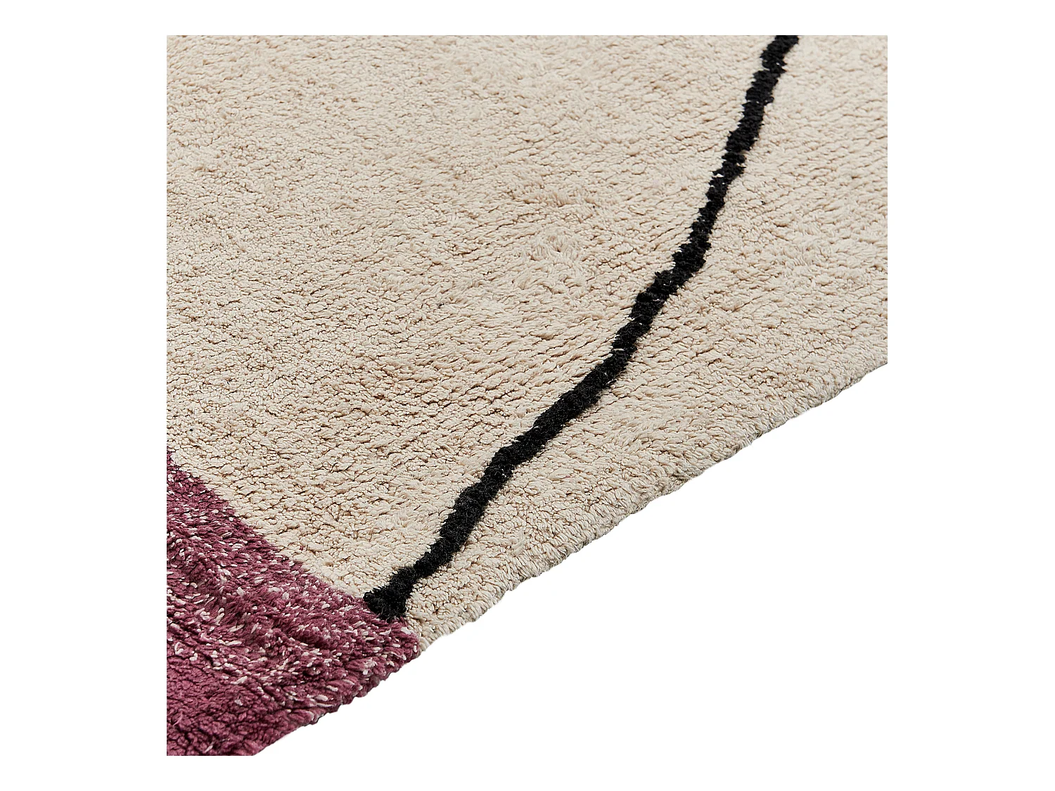 Alfombra de algodón beige claro/rosa 160 x 230 cm AFSAR