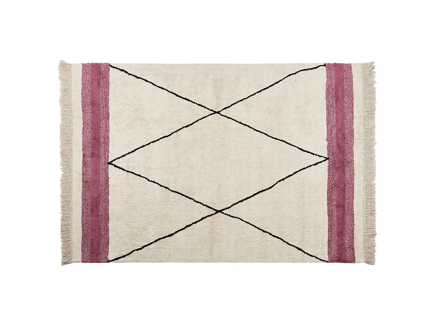 Tapis en coton beige et rose 160 x 230 cm AFSAR