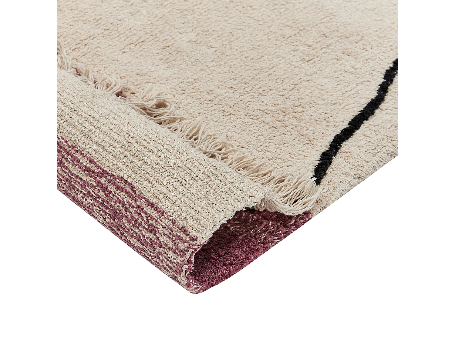 Tapis en coton beige et rose 160 x 230 cm AFSAR