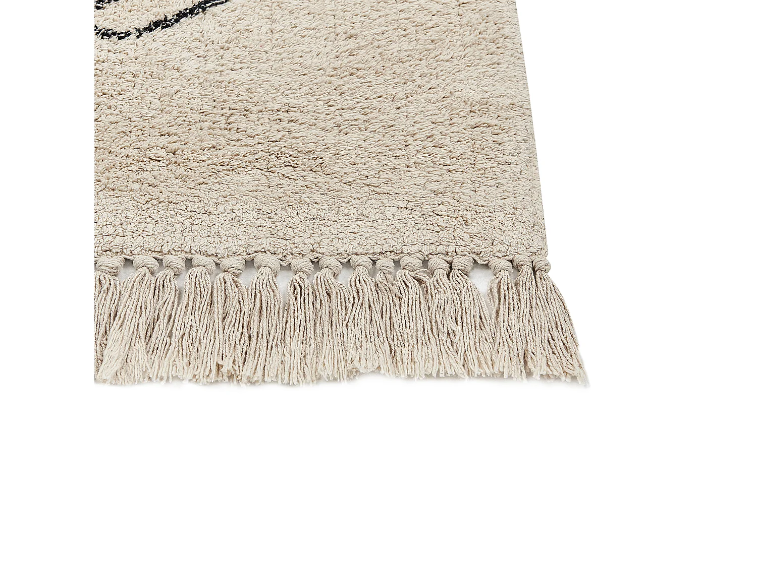 Teppich Baumwolle beige mit Blumenmuster rechteckig 160 x 230 cm Boho Sazli