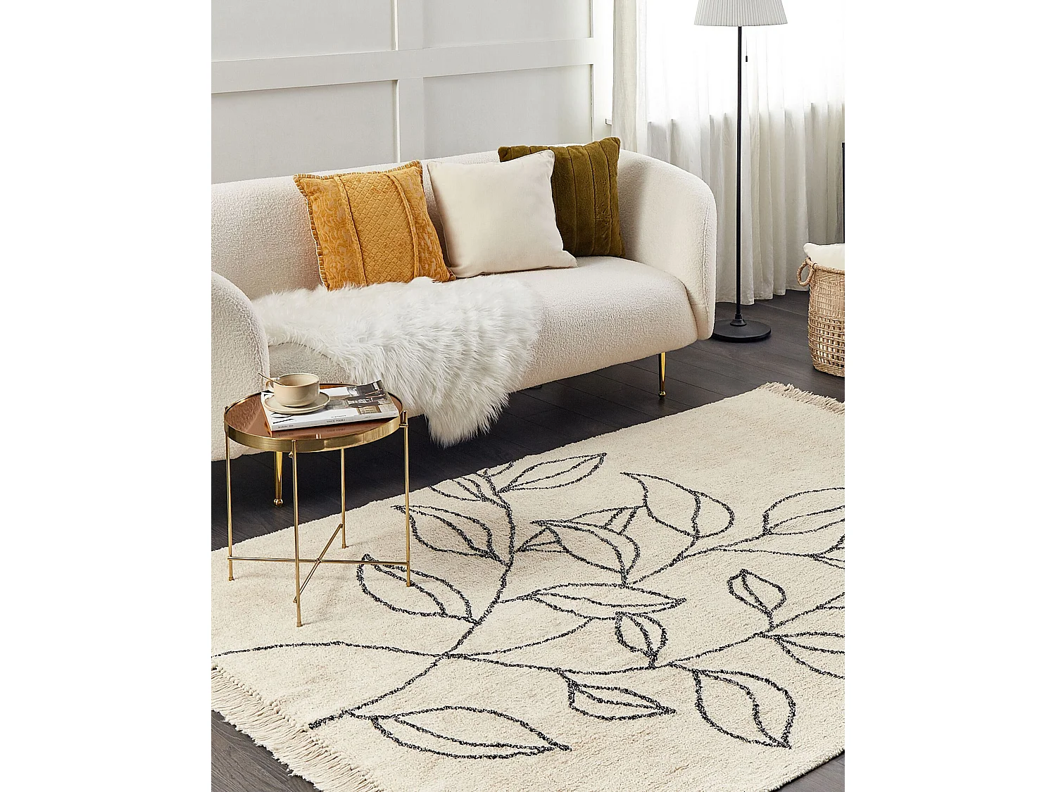 Tapis SAZLI Beige 160 x 230 cm Coton