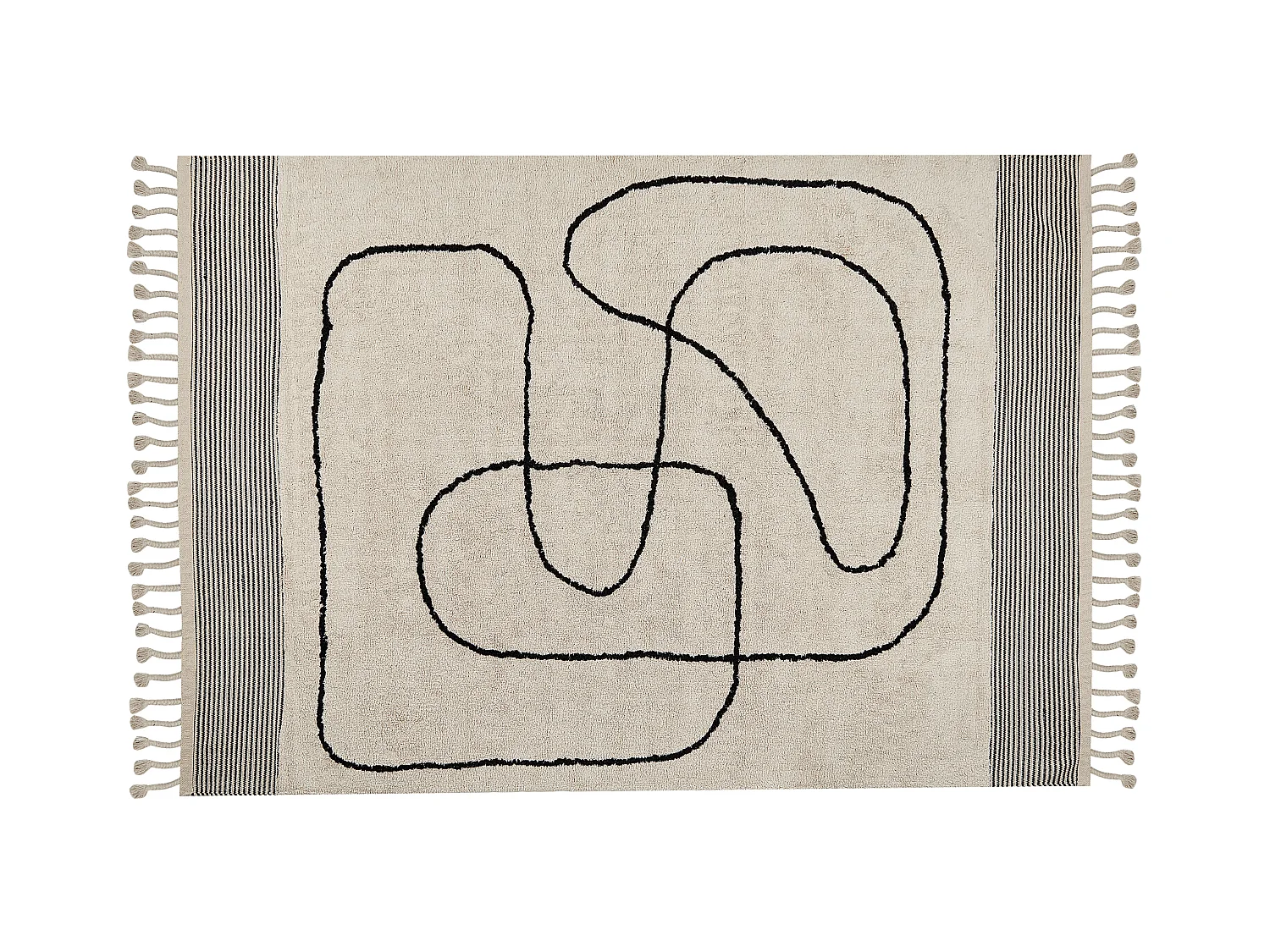 Tapis DOKUZ Beige 140 x 200 cm Coton