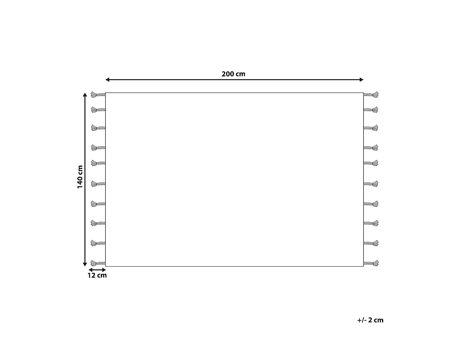 Tapis DOKUZ Beige 140 x 200 cm Coton