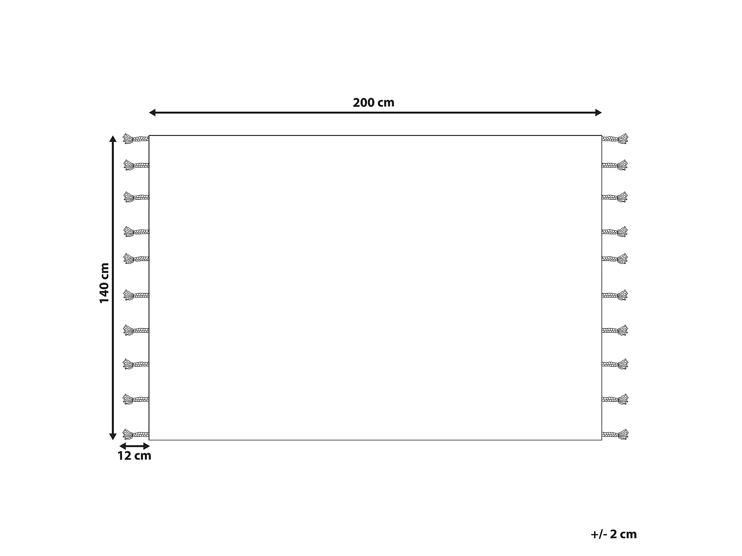 Dywan bawełniany 140 x 200 cm beżowo-czarny DOKUZ