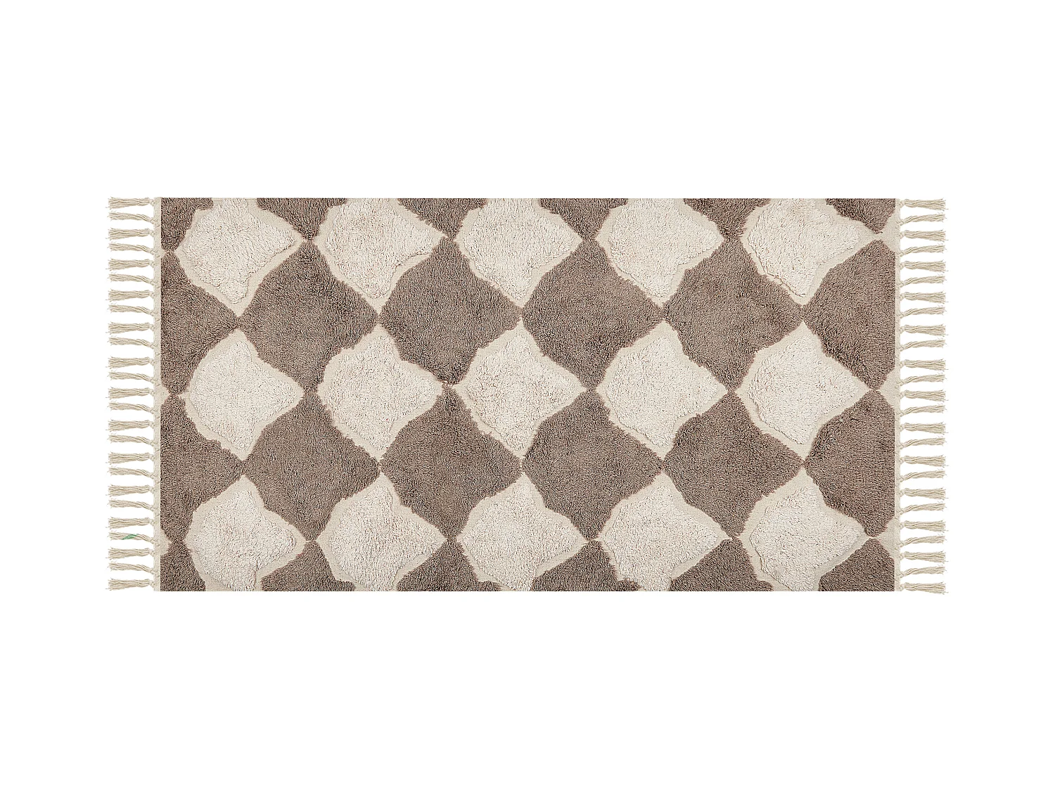 Dywan bawełniany 80 x 150 cm brązowy z beżowym SINOP