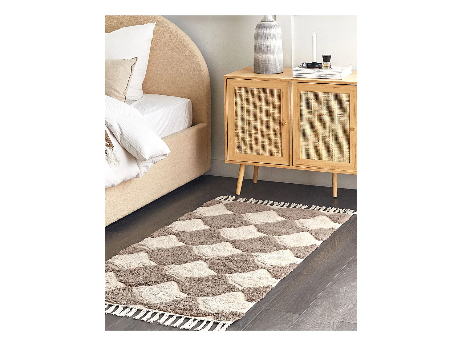 Dywan bawełniany 80 x 150 cm brązowy z beżowym SINOP