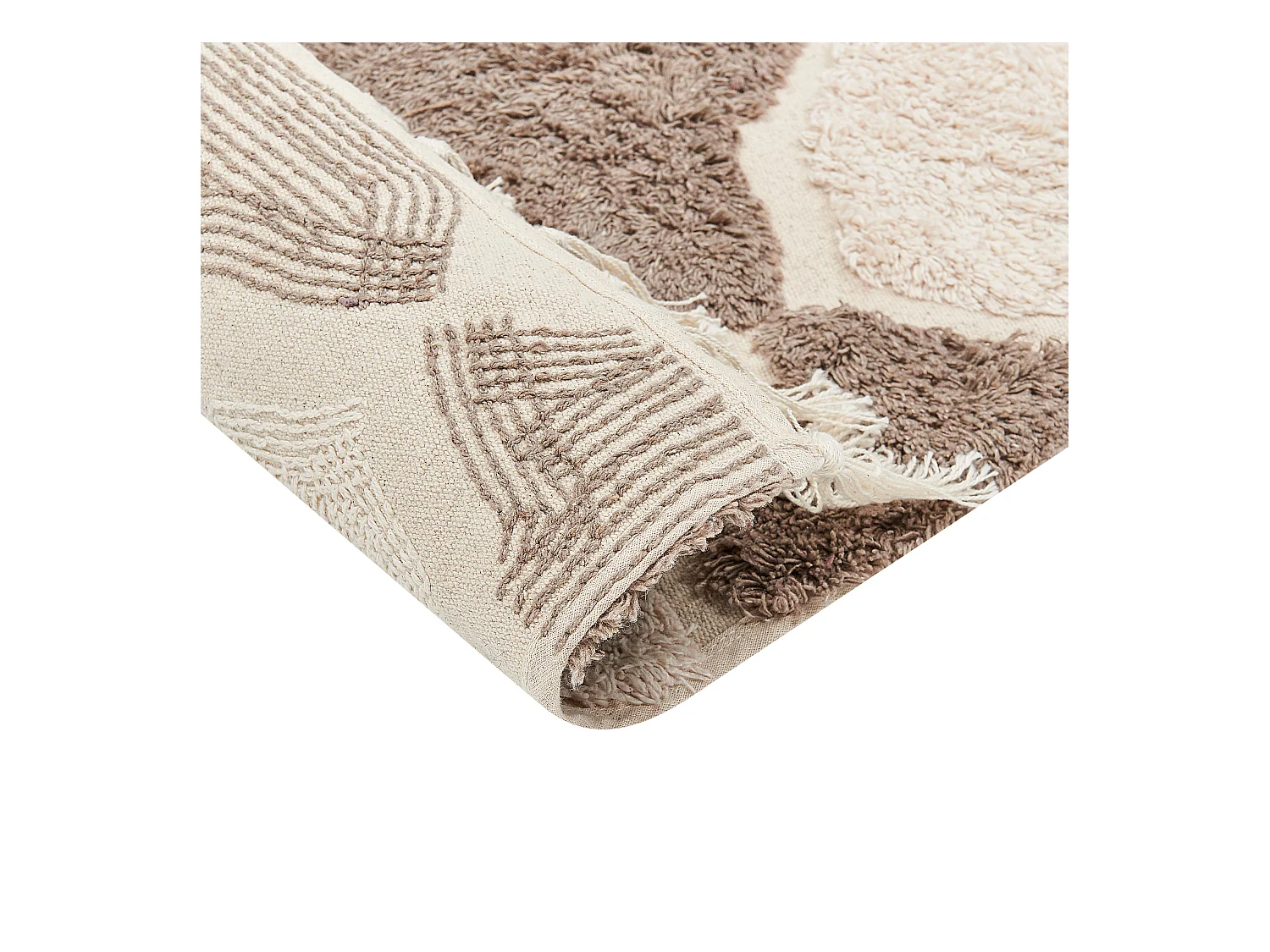 Dywan bawełniany 80 x 150 cm brązowy z beżowym SINOP