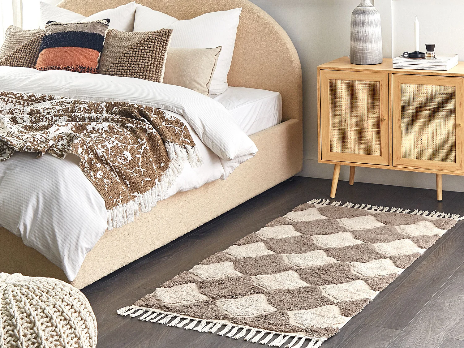 Vloerkleed katoen bruin/beige 80 x 150 cm SINOP