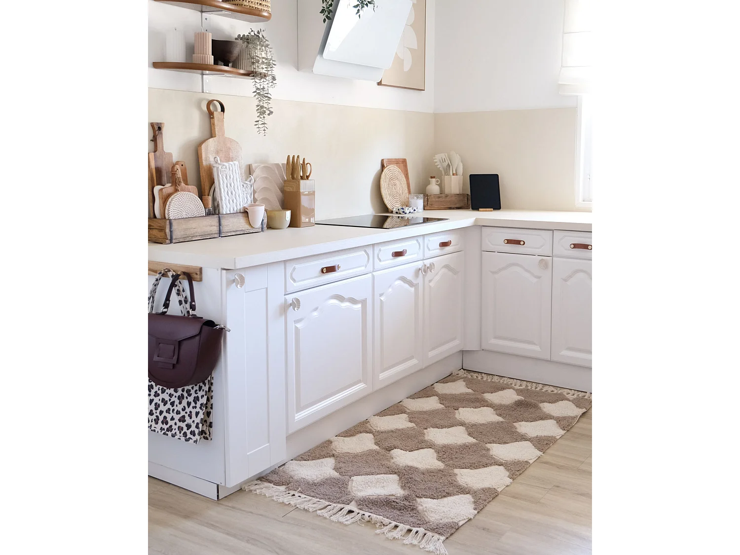 Teppich Baumwolle braun / beige 80 x 150 cm SINOP