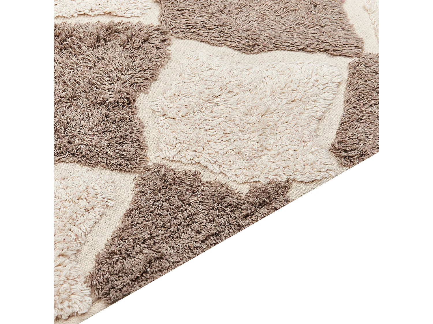 Teppich Baumwolle braun / beige 80 x 150 cm SINOP