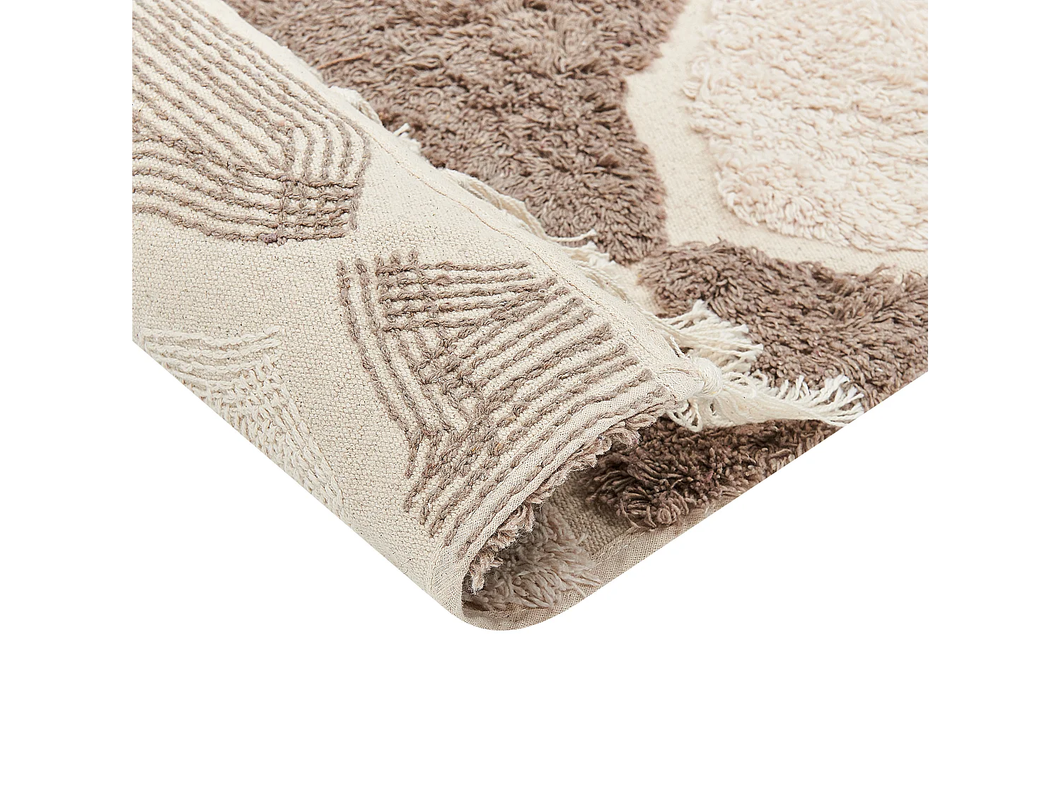Teppich Baumwolle braun / beige 80 x 150 cm SINOP