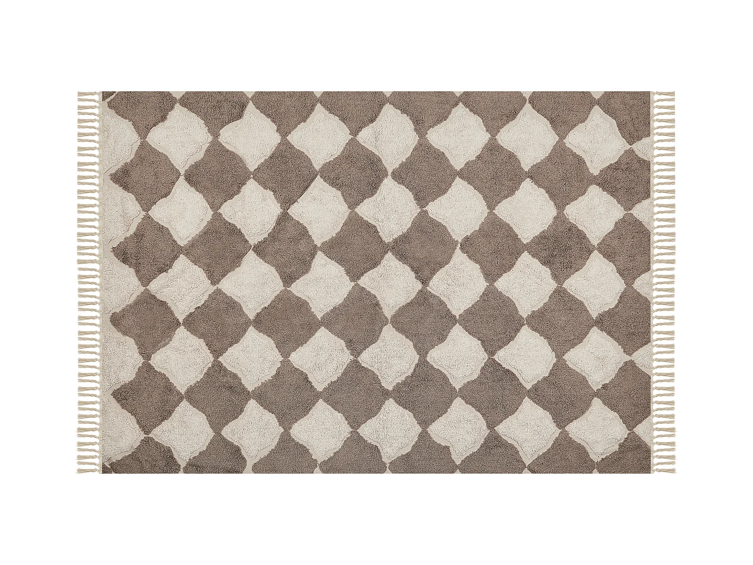 Alfombra de algodón marrón/beige 140 x 200 cm SINOP