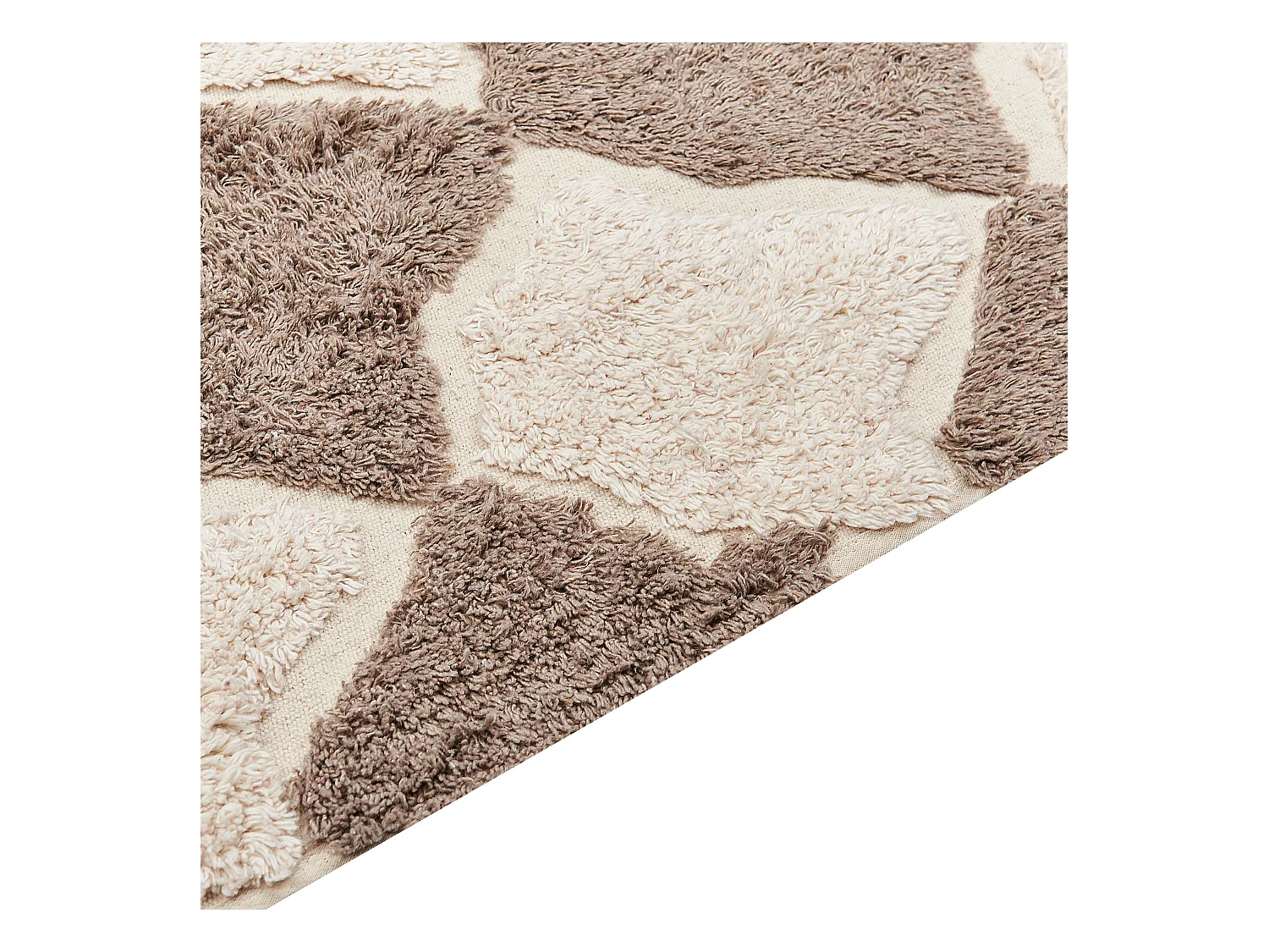 Alfombra de algodón marrón/beige 140 x 200 cm SINOP