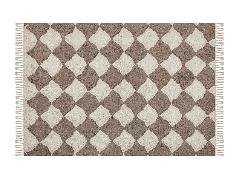 Dywan bawełniany 140 x 200 cm brązowy z beżowym SINOP