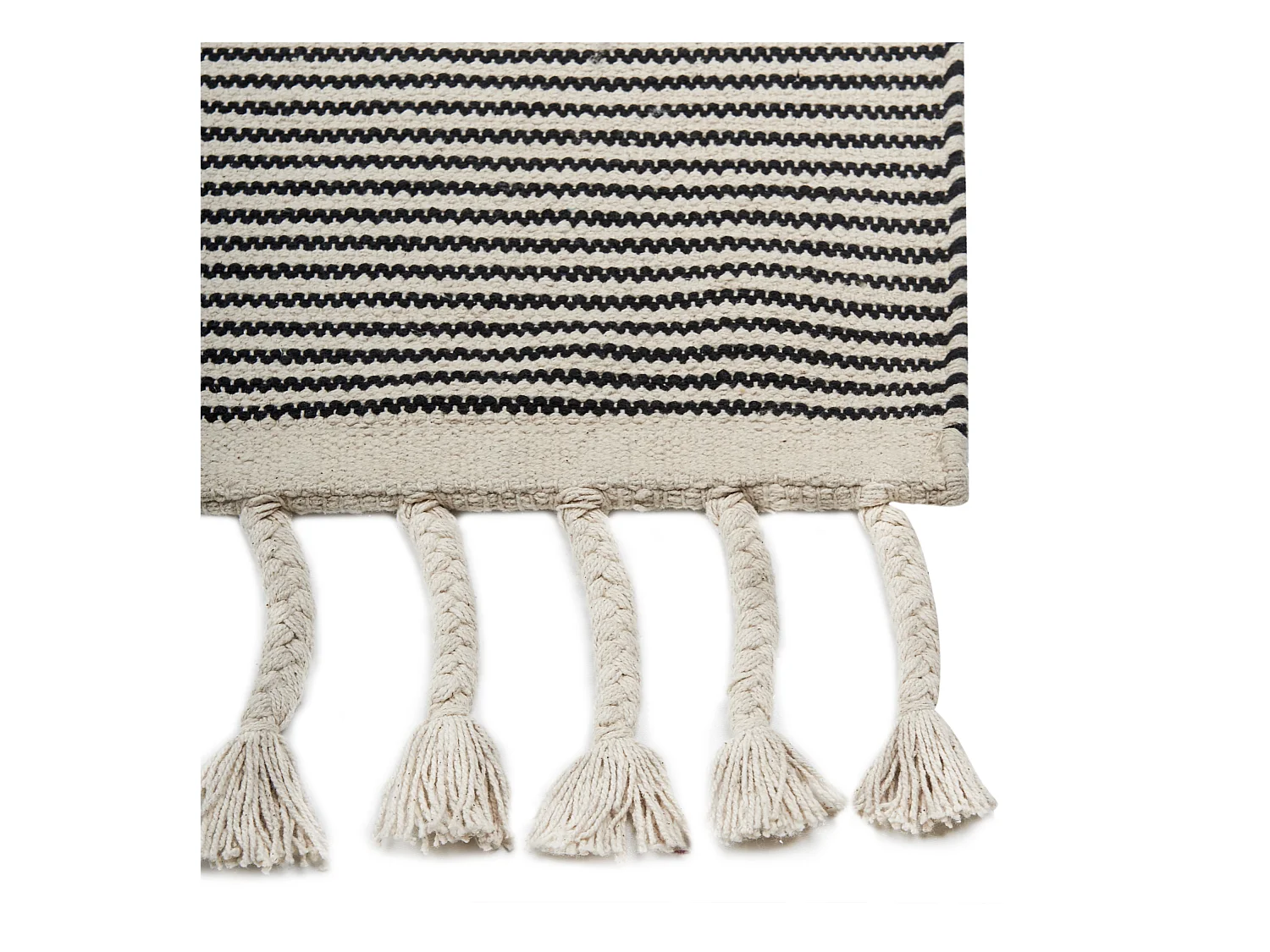 Tapete de algodão creme e preto 160 x 230 cm DOKUZ