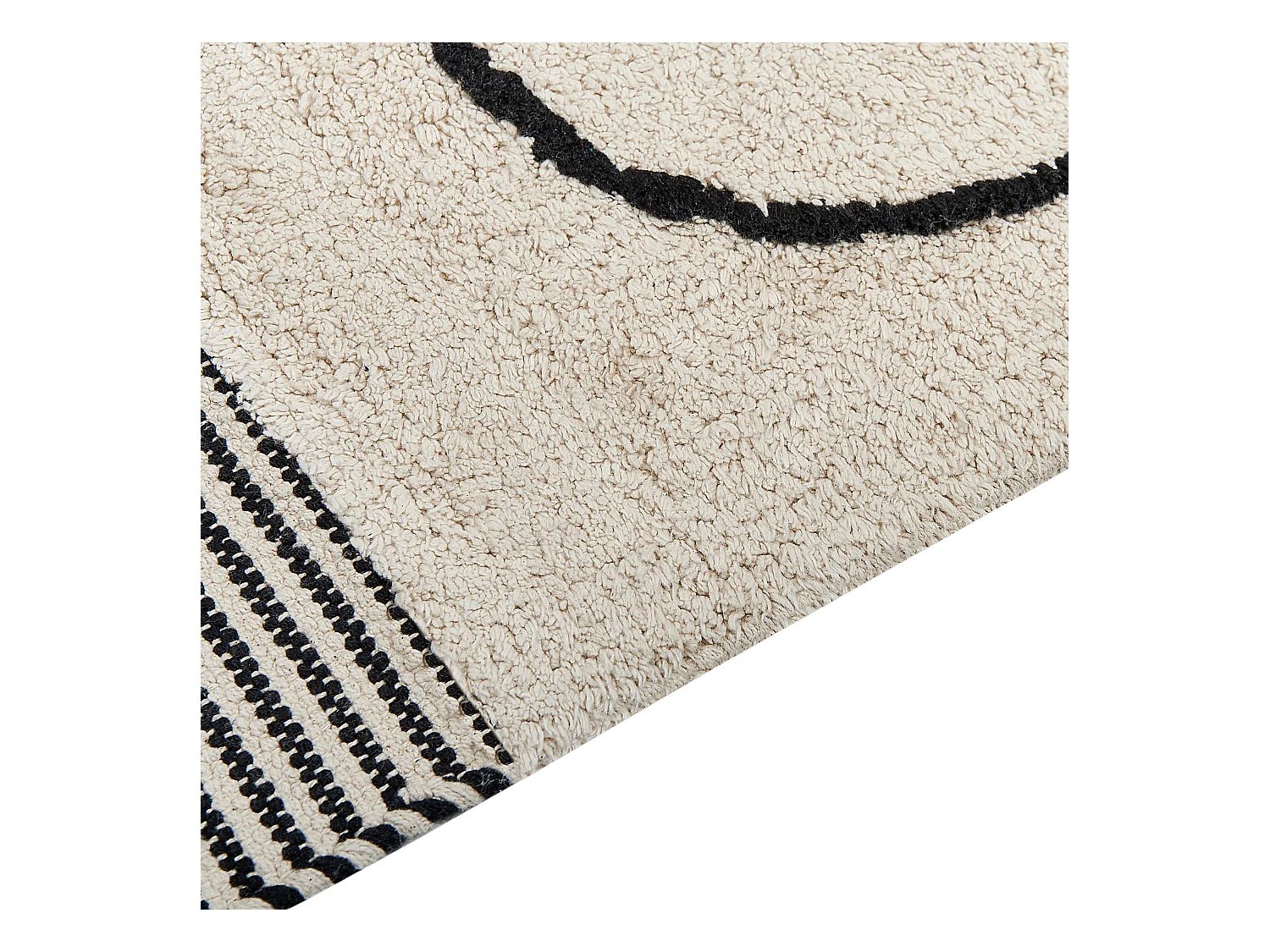 Tapete de algodão creme e preto 160 x 230 cm DOKUZ