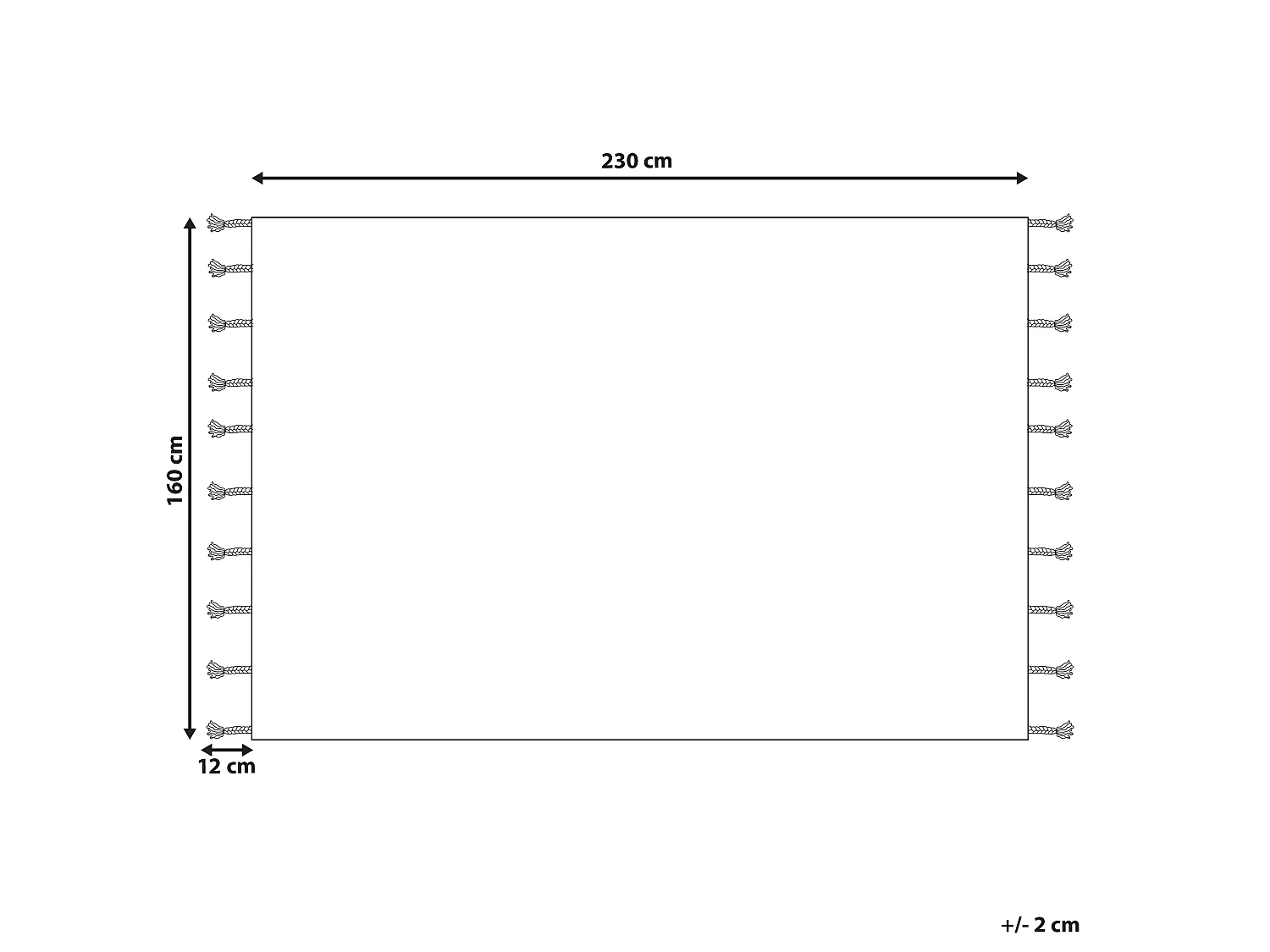 Tappeto cotone beige e nero 160 x 230 cm DOKUZ