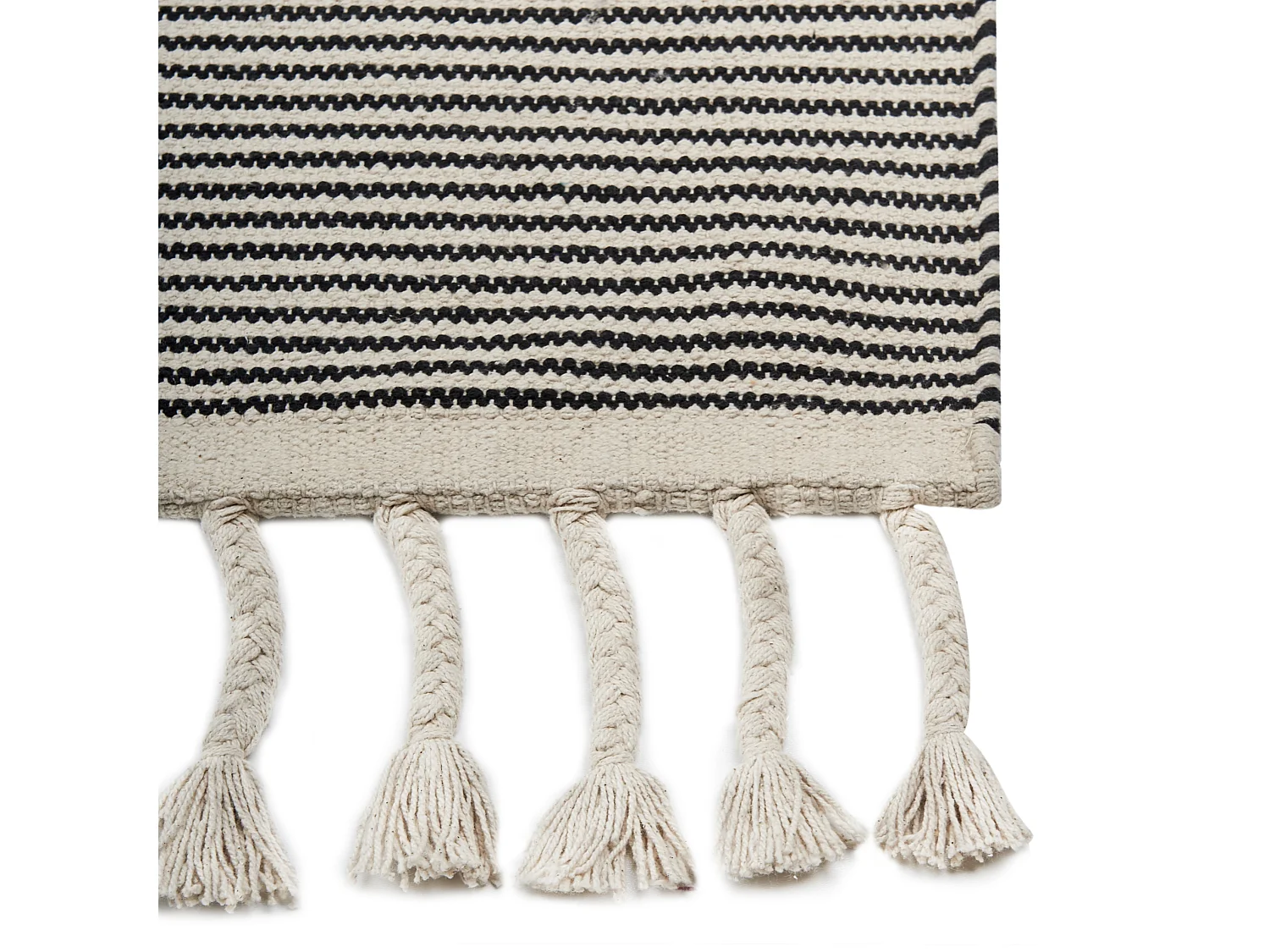 Tappeto cotone beige e nero 160 x 230 cm DOKUZ